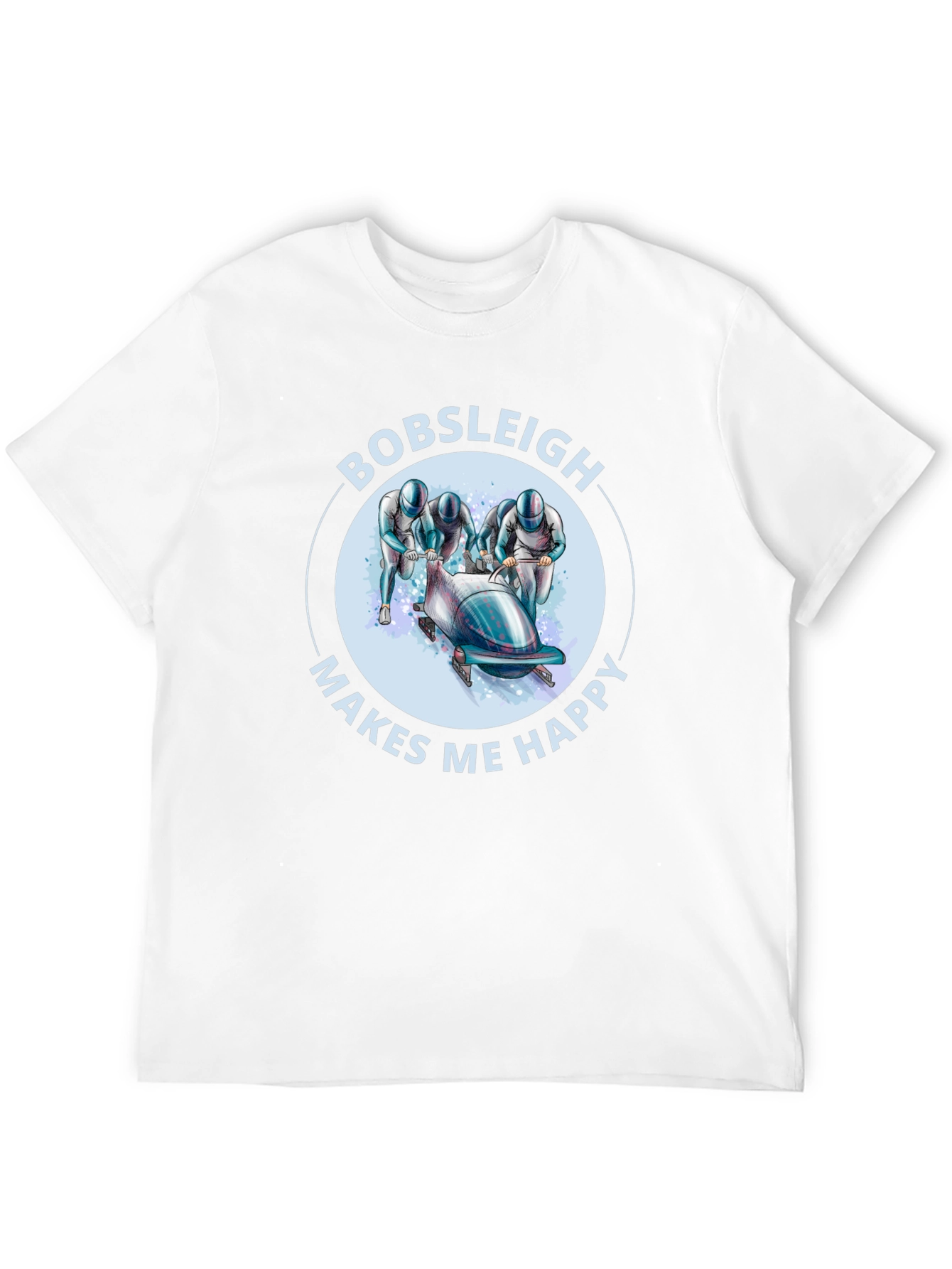 Bobsleigh Makes Me Happy Black T-Shirt