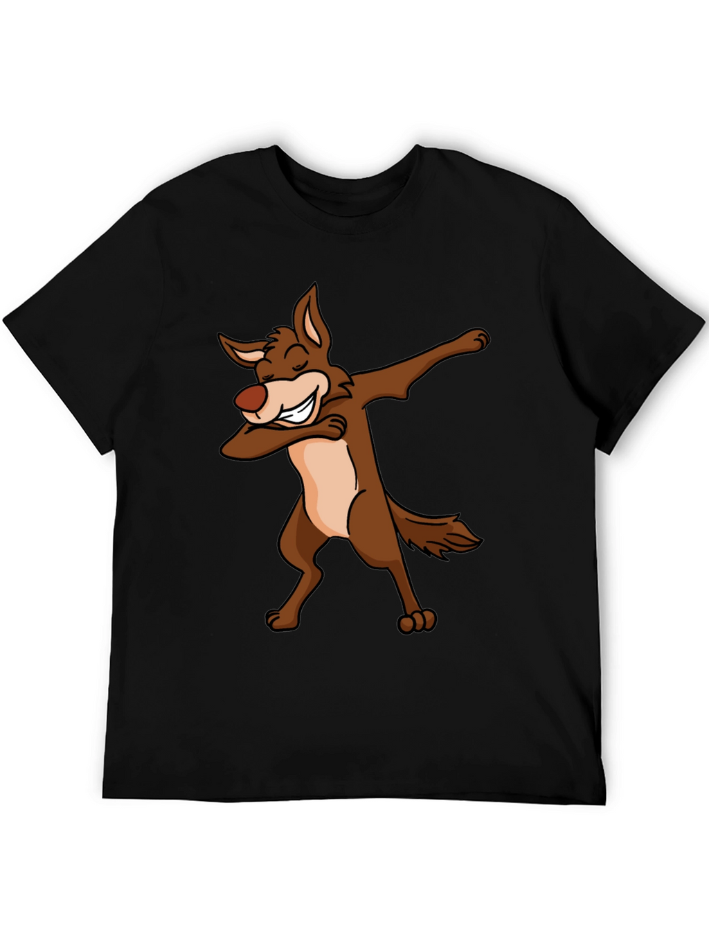 Dabbing Coyote Graphic T-Shirt - Black
