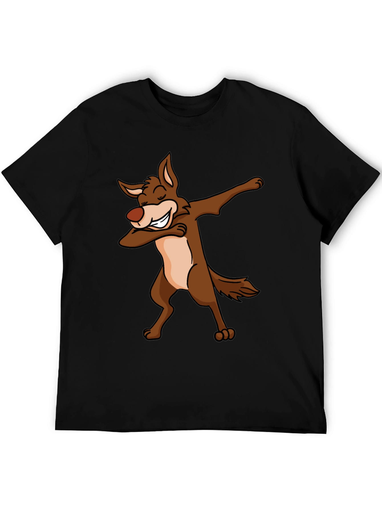 Dabbing Coyote Graphic T-Shirt - Black