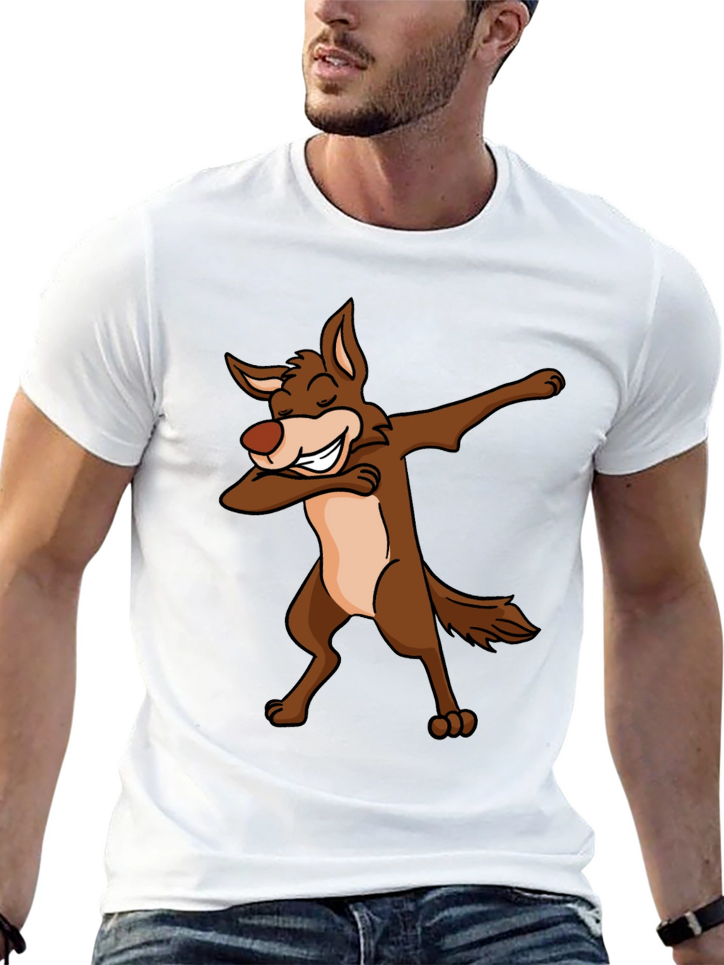 Dabbing Coyote Graphic T-Shirt - Black