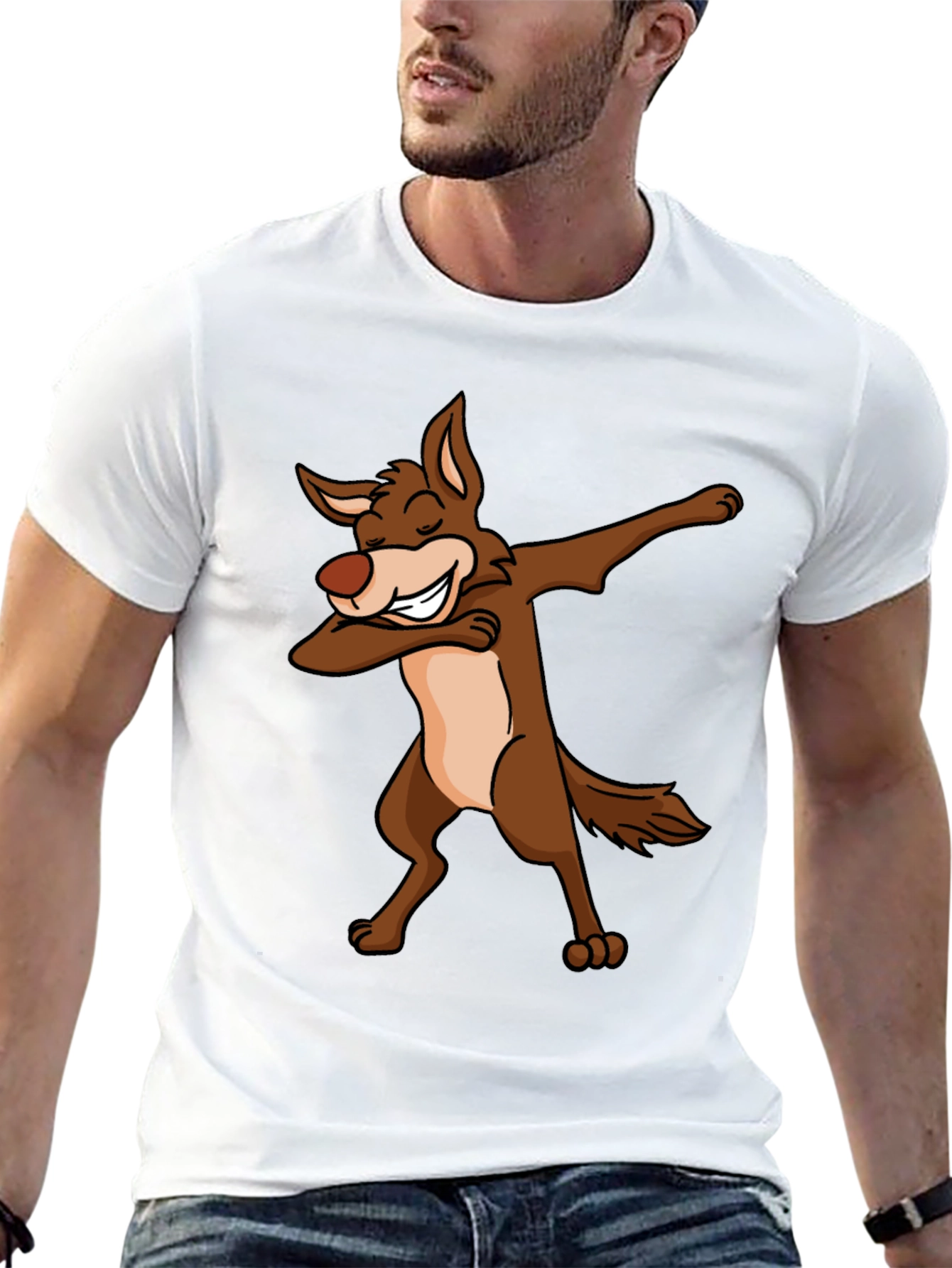 Dabbing Coyote Graphic T-Shirt - Black