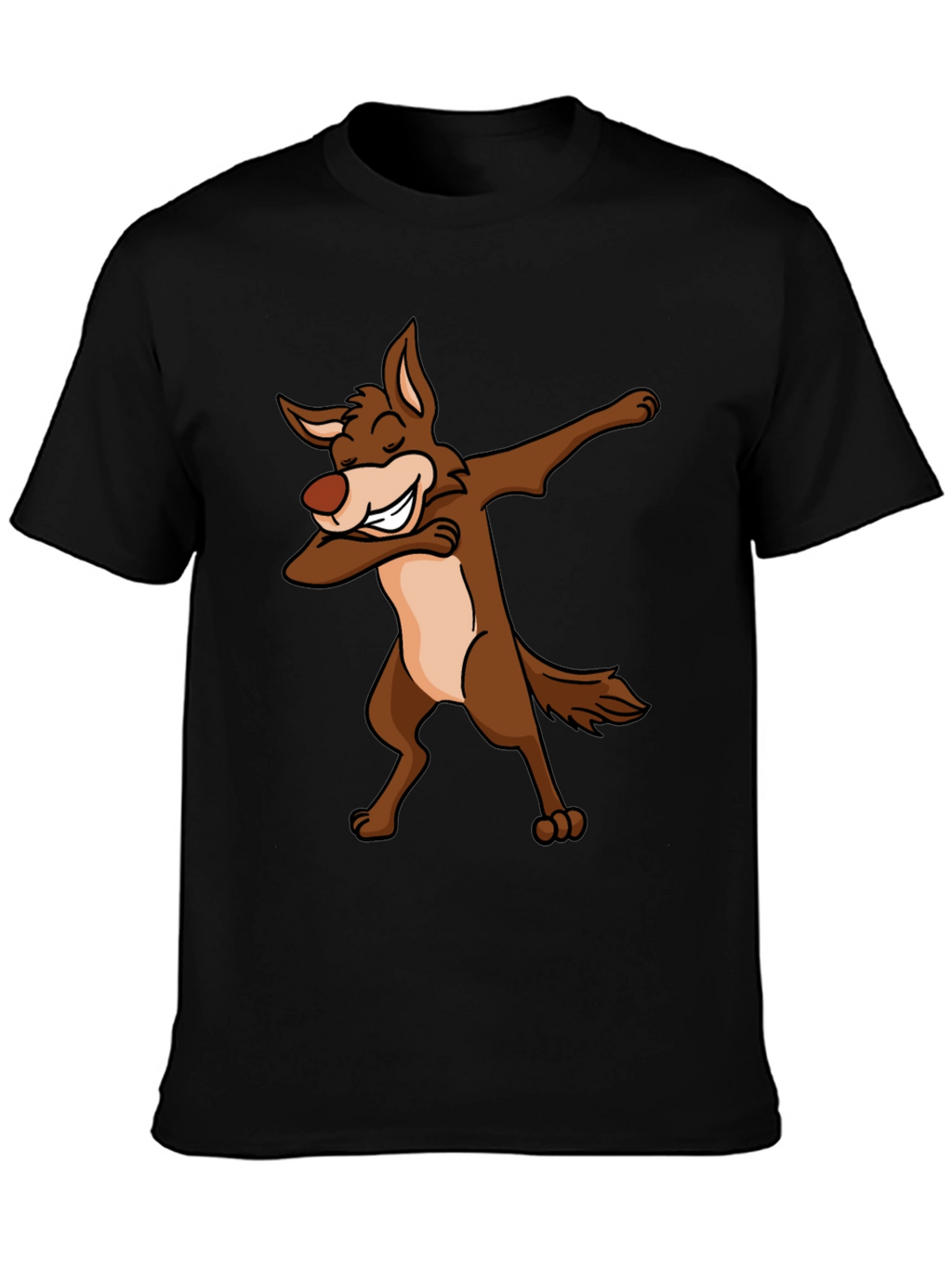 Dabbing Coyote Graphic T-Shirt - Black