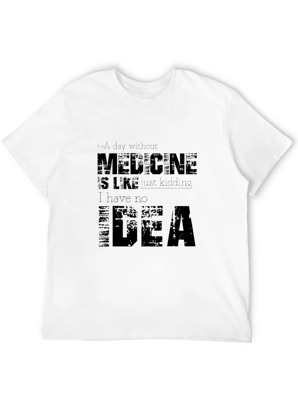 Humorous Medicine Graphic Print Black T-Shirt