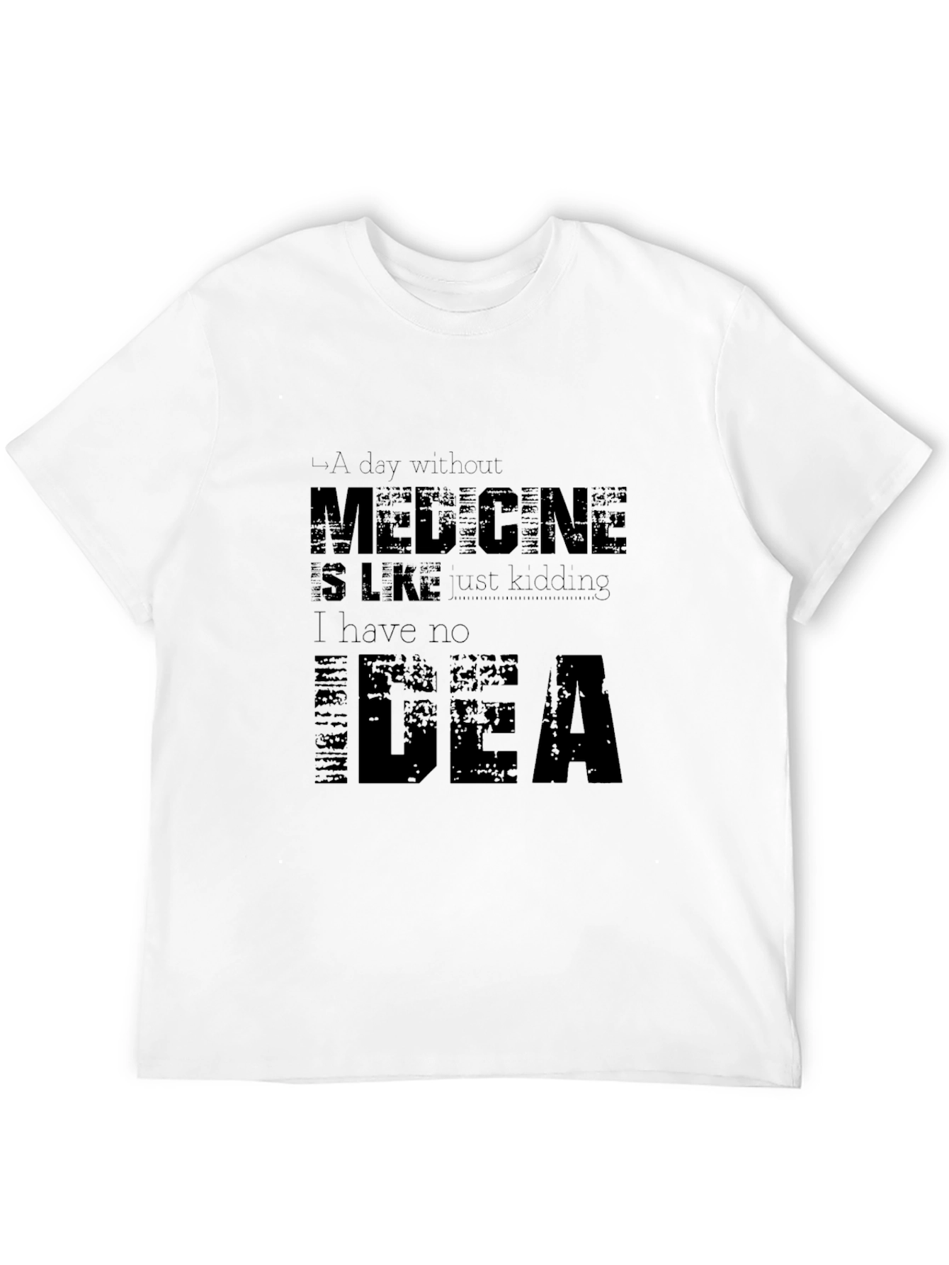 Humorous Medicine Graphic Print Black T-Shirt