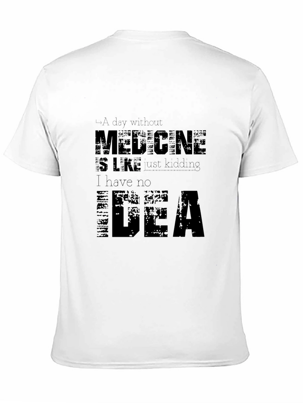 Humorous Medicine Graphic Print Black T-Shirt