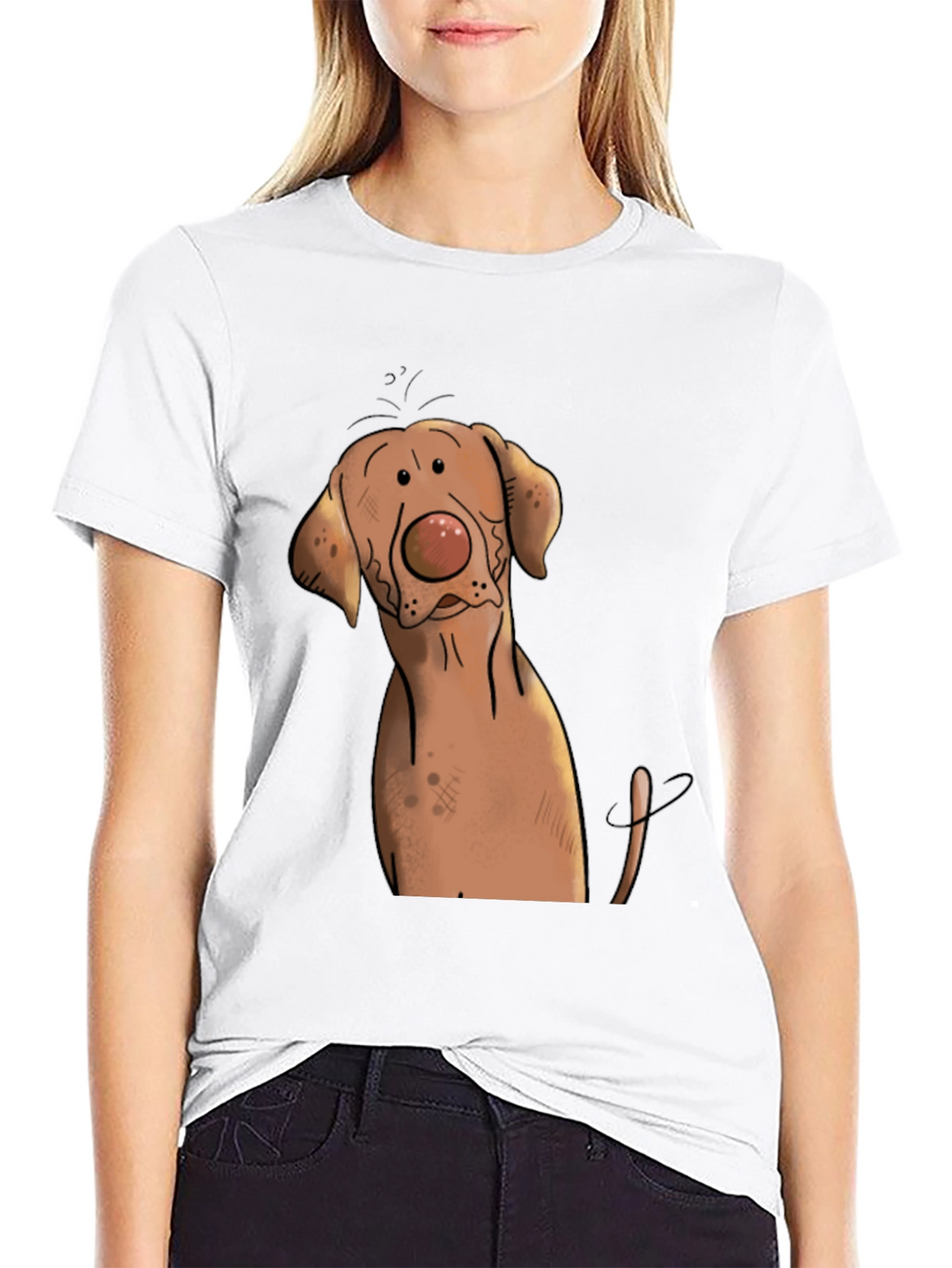 Funny Dog Graphic Tee - Black Cotton T-Shirt