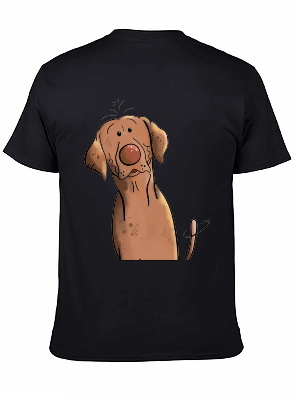 Funny Dog Graphic Tee - Black Cotton T-Shirt