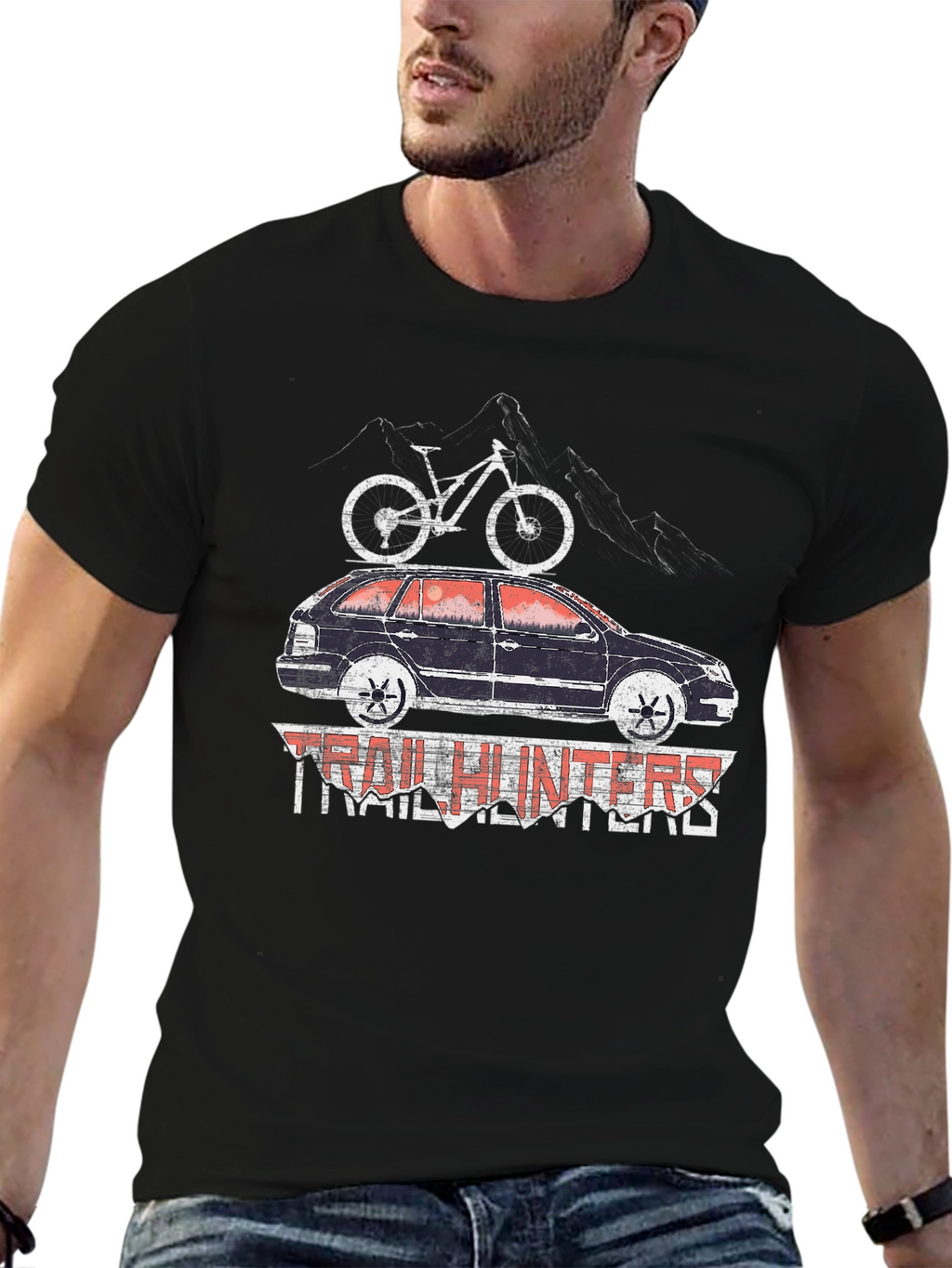 Trail Hunters T-Shirt - Mountain Bike Car Design