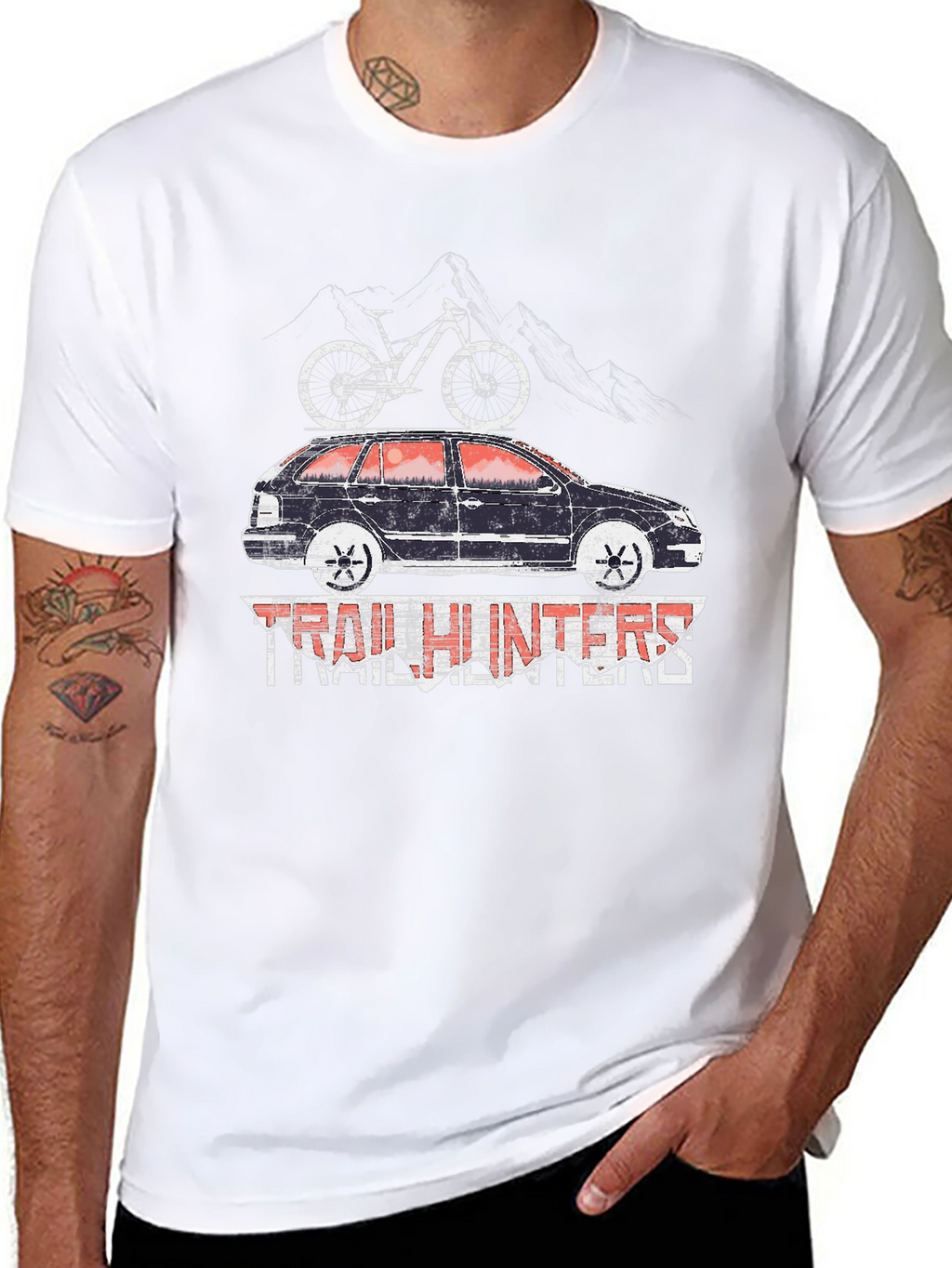 Trail Hunters T-Shirt - Mountain Bike Car Design