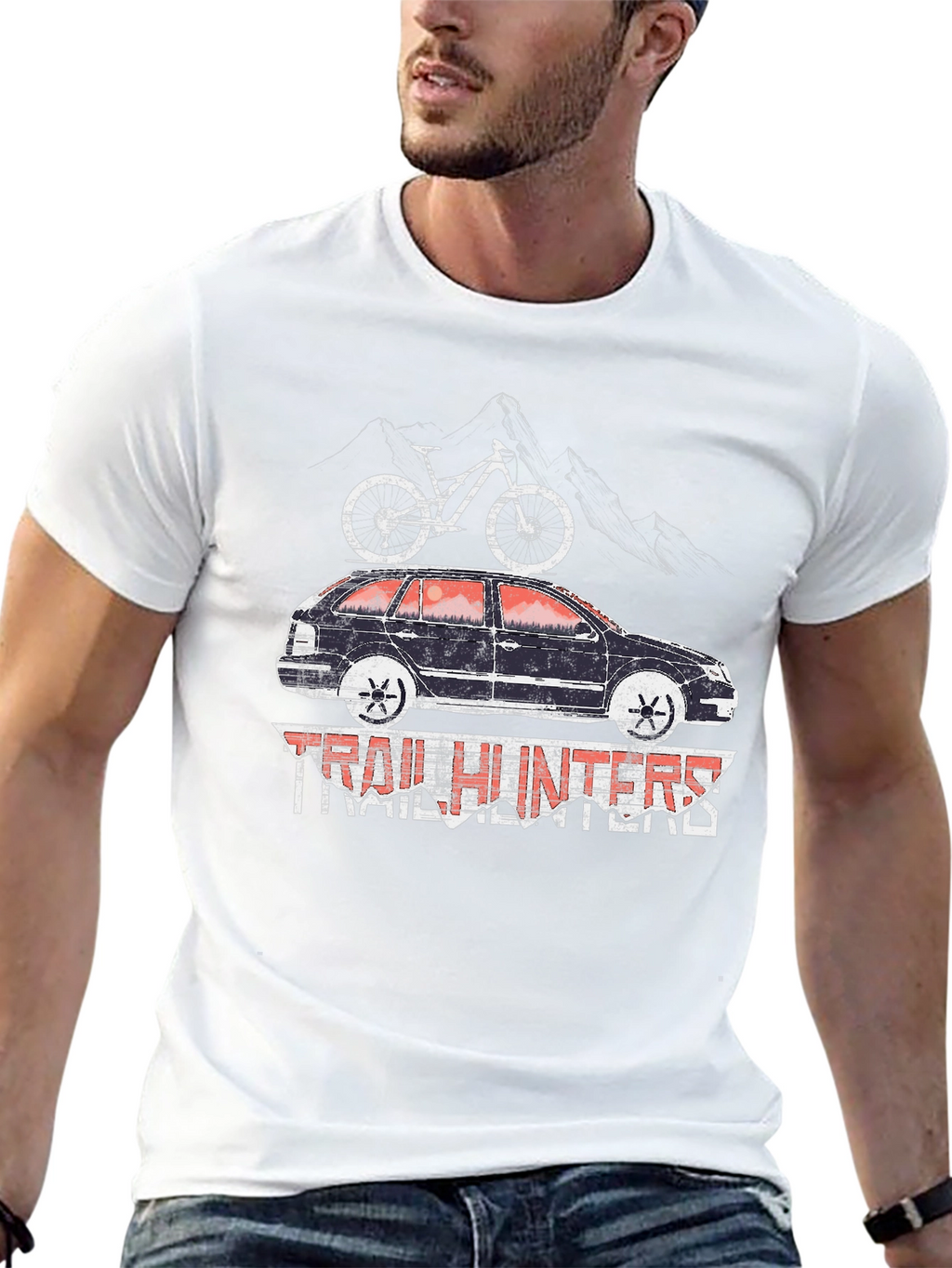 Trail Hunters T-Shirt - Mountain Bike Car Design