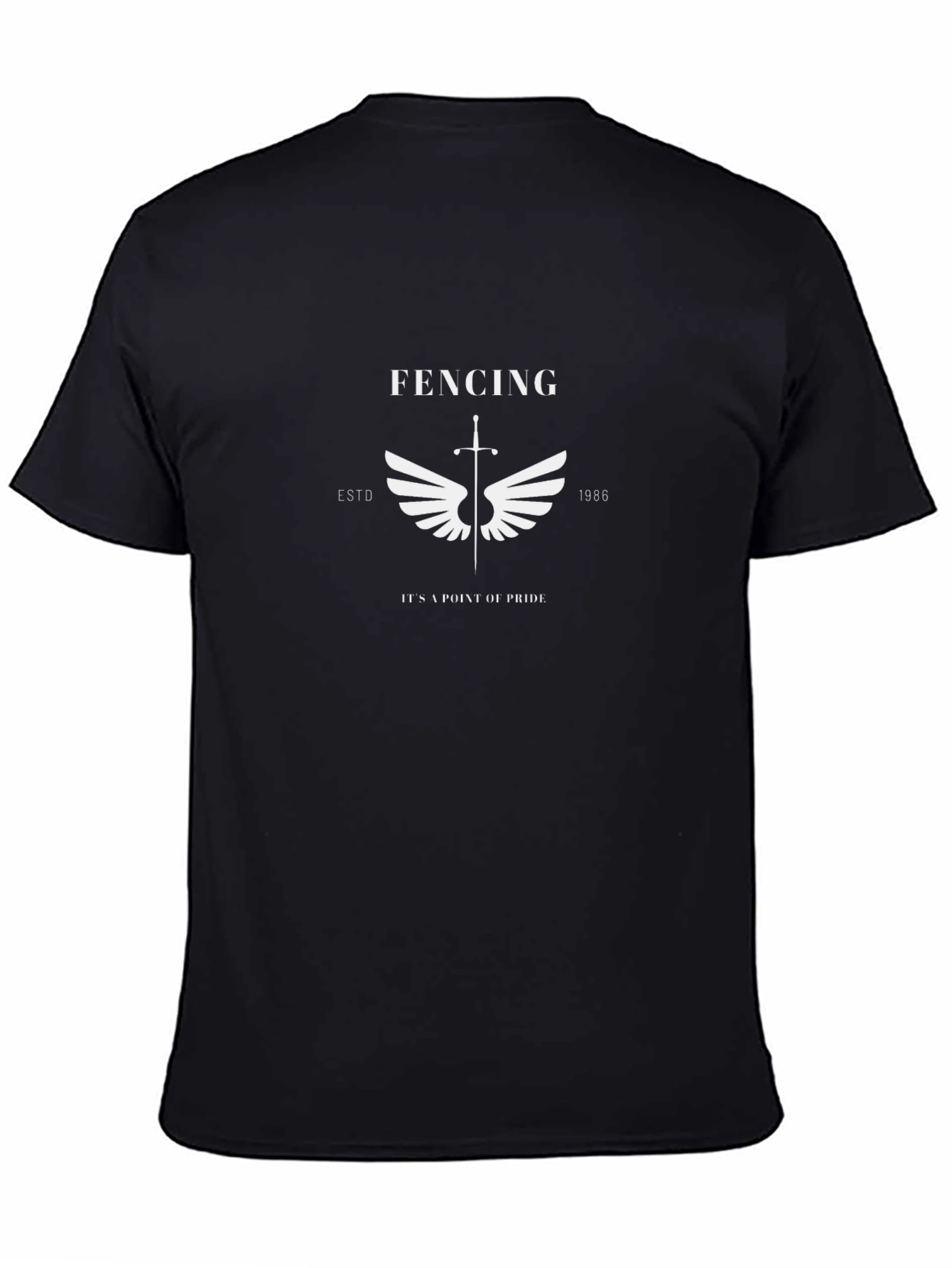 Fencing Sword Wings Black T-Shirt