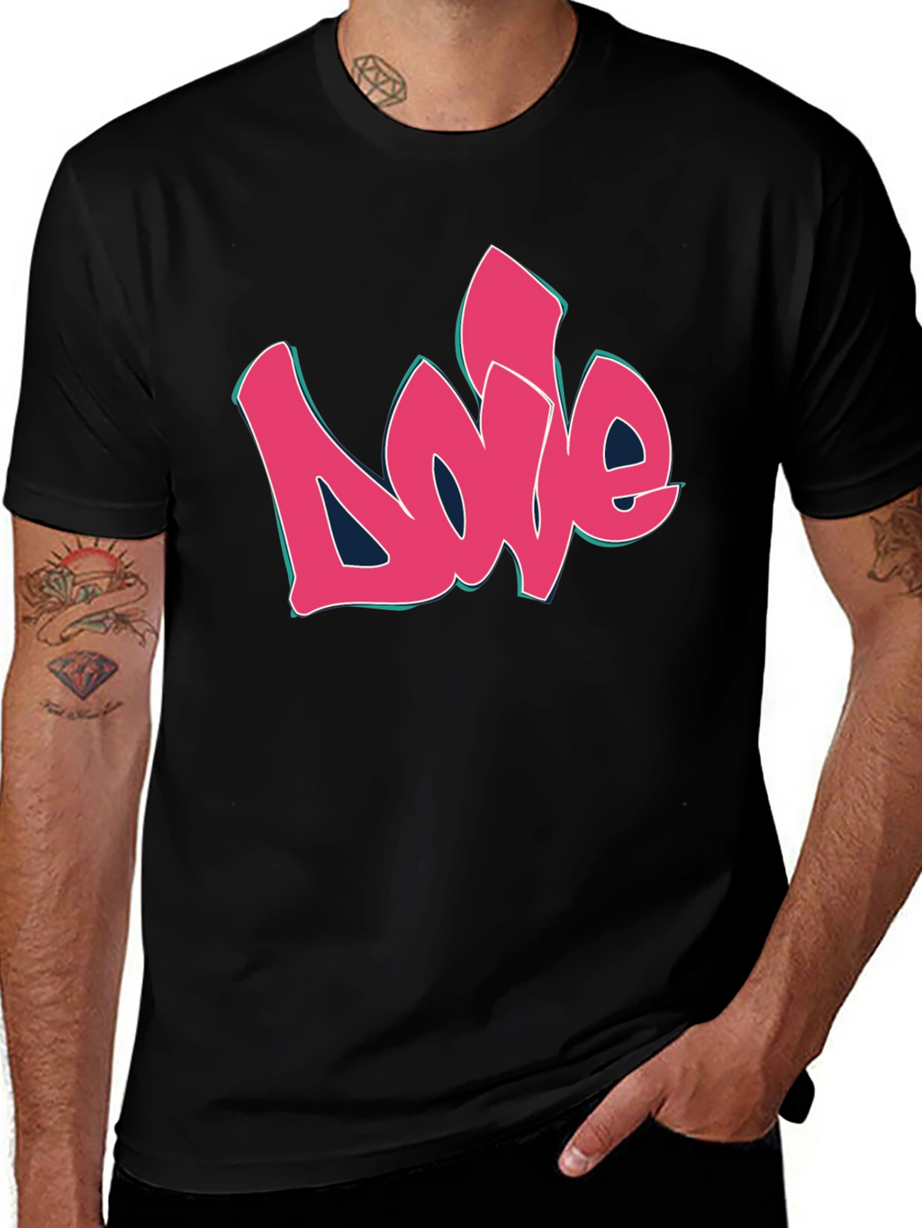 Love Graffiti Style Black Graphic Tee