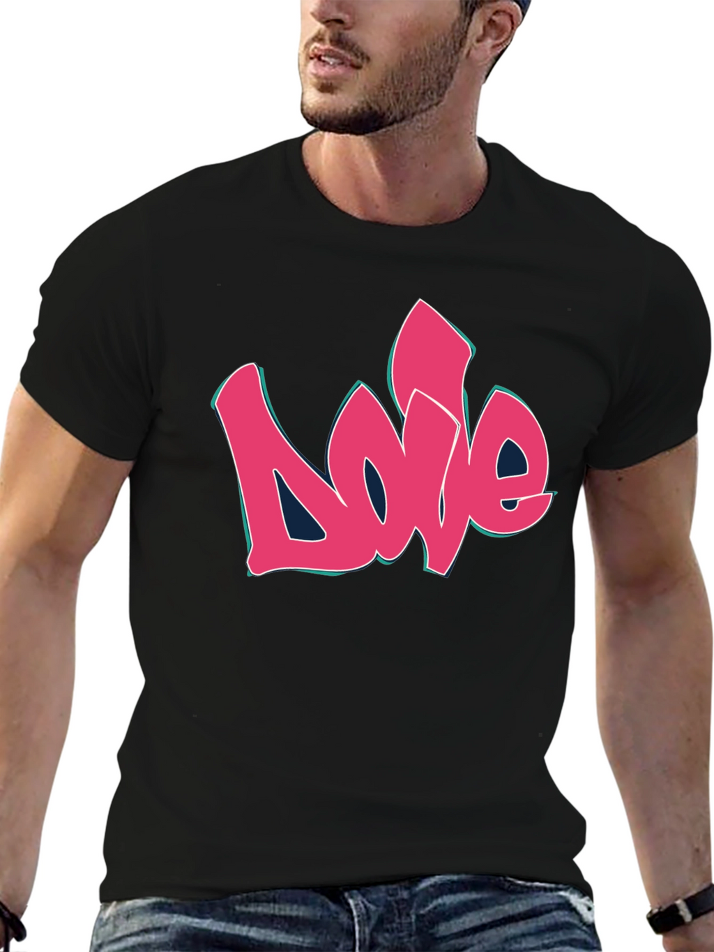 Love Graffiti Style Black Graphic Tee