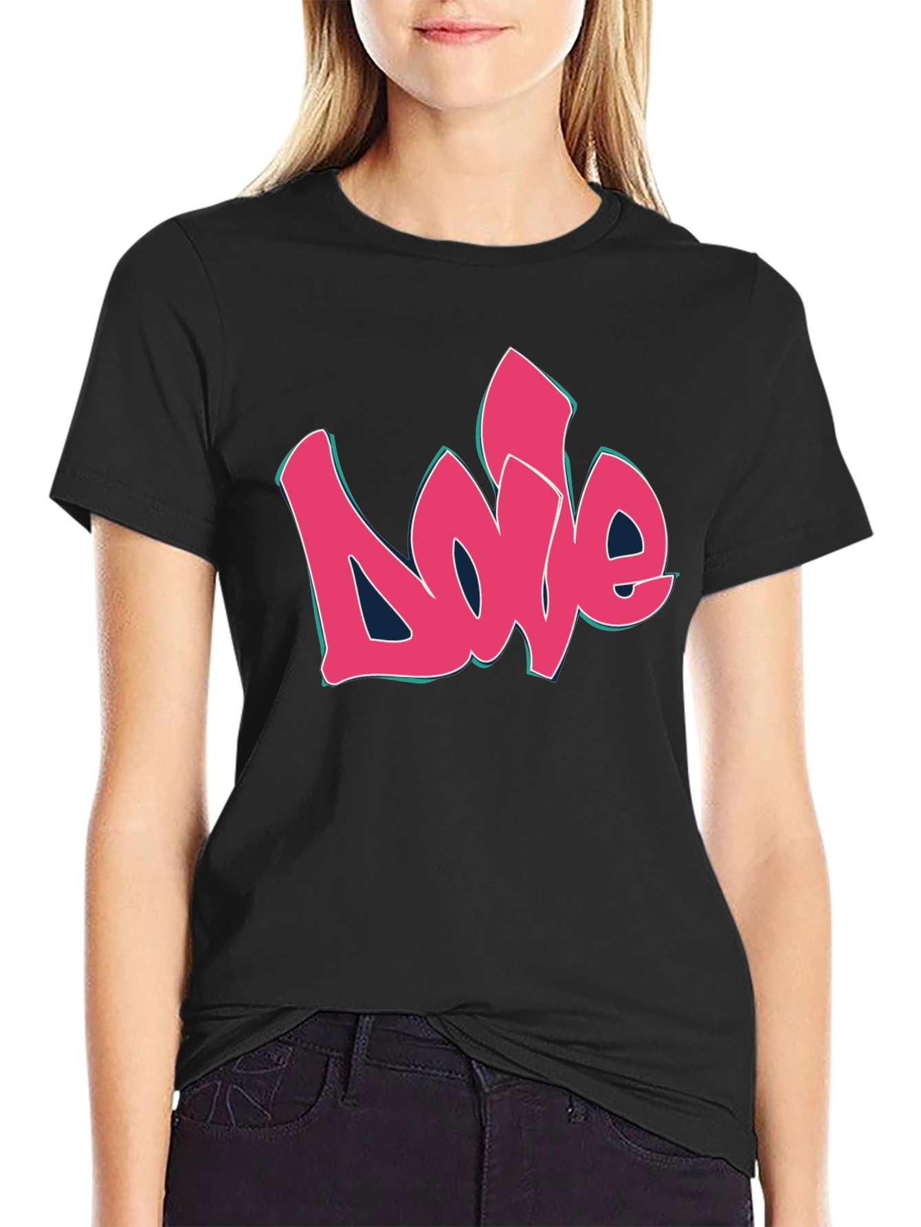 Love Graffiti Style Black Graphic Tee