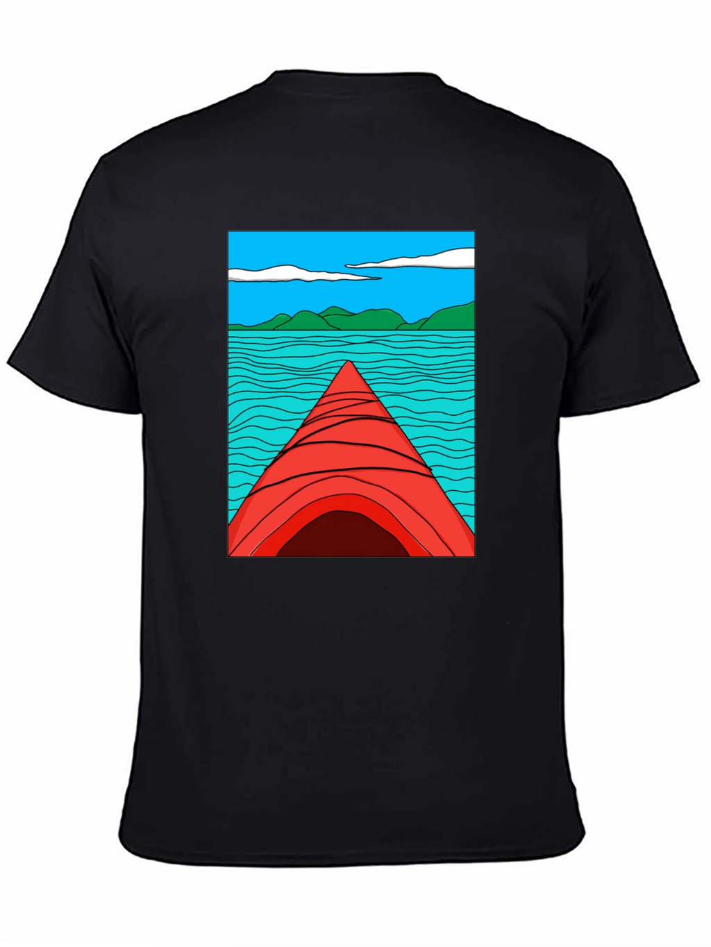 Kayak Lake View Graphic T-Shirt