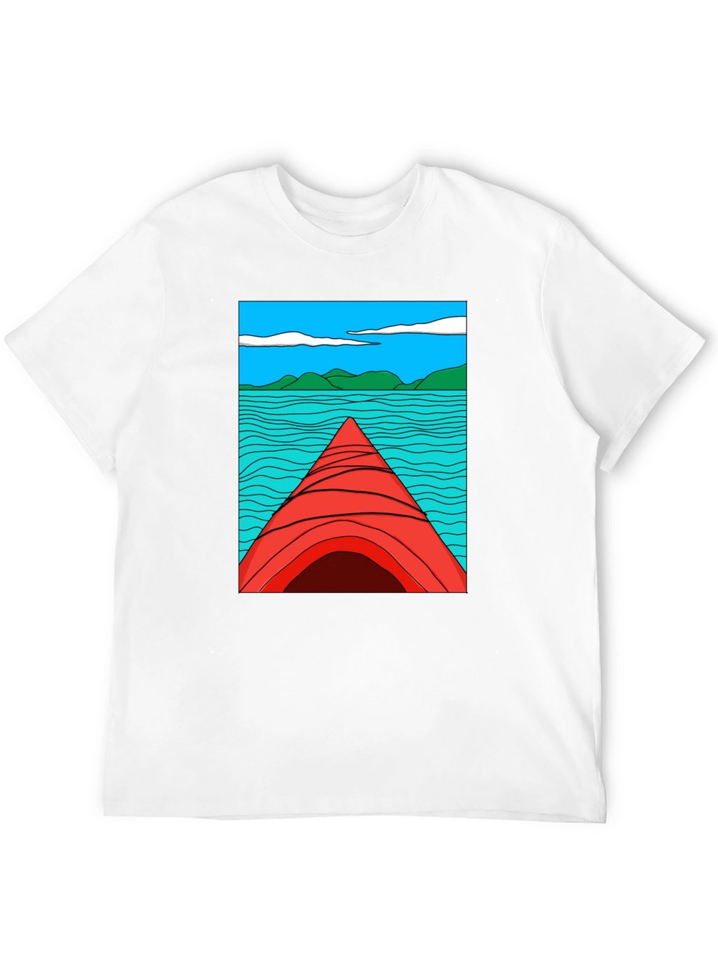 Kayak Lake View Graphic T-Shirt
