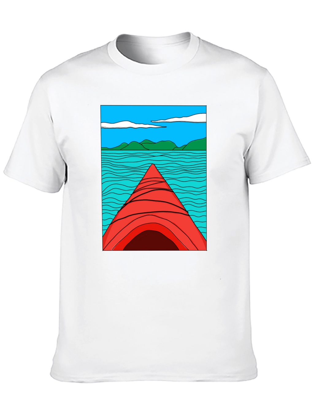 Kayak Lake View Graphic T-Shirt