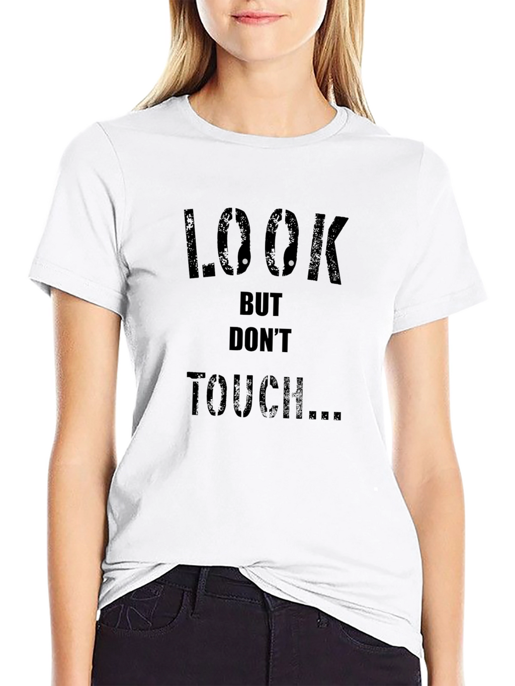 Look But Dont Touch Graphic Black Tee