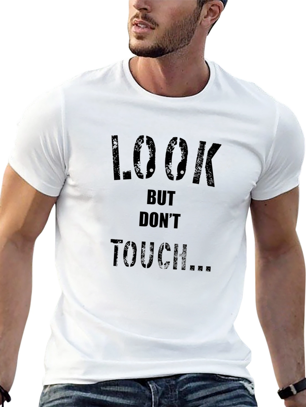 Look But Dont Touch Graphic Black Tee