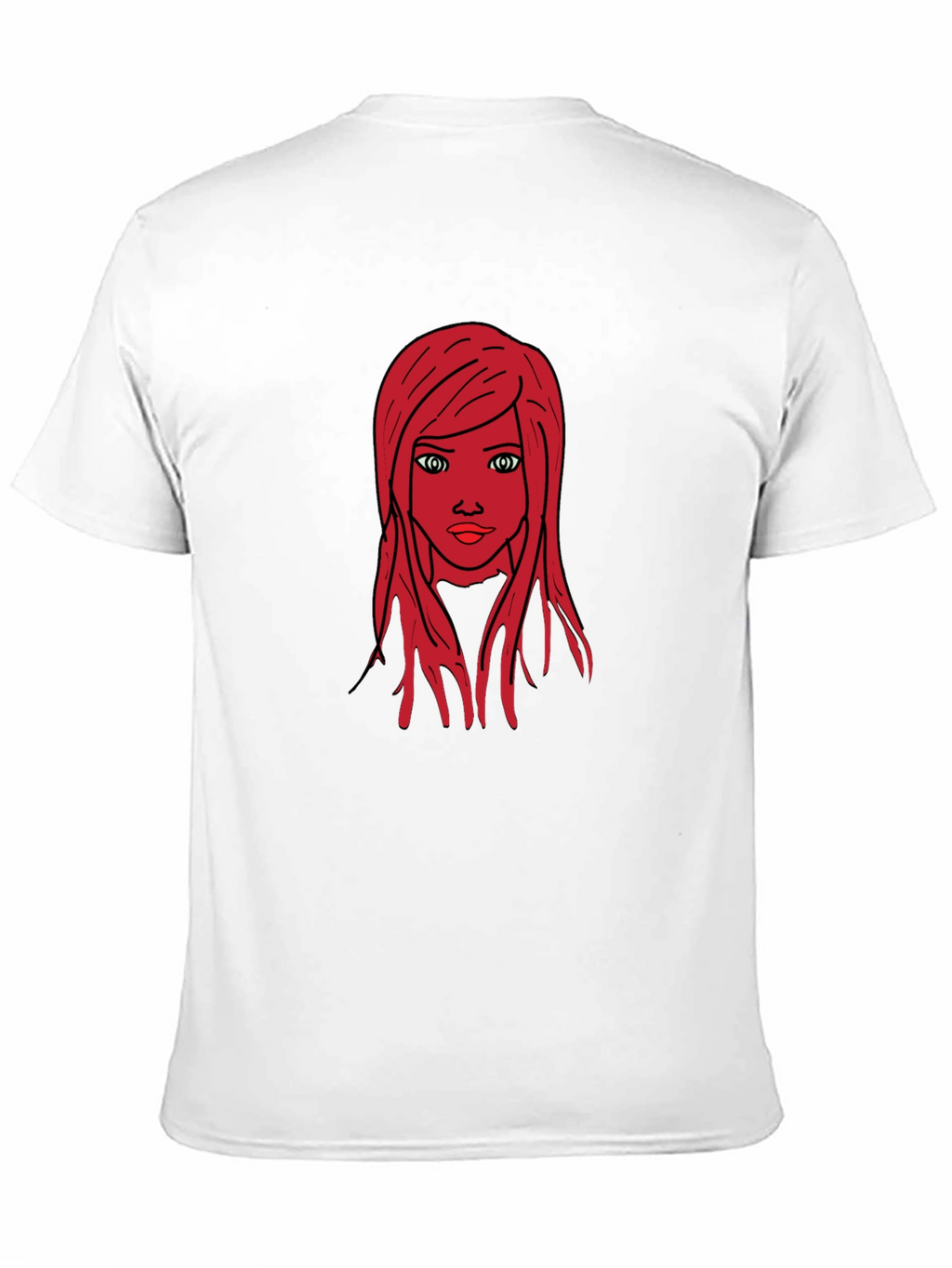 Graphic Tee: Red Haired Girl Black T-Shirt