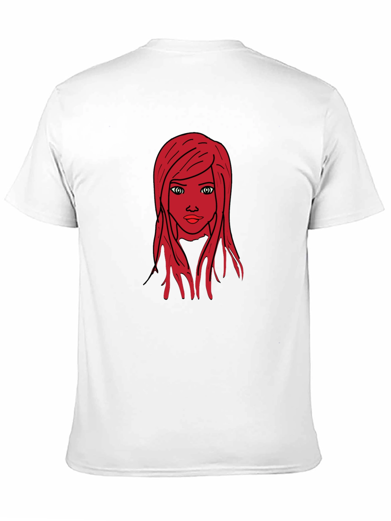 Graphic Tee: Red Haired Girl Black T-Shirt