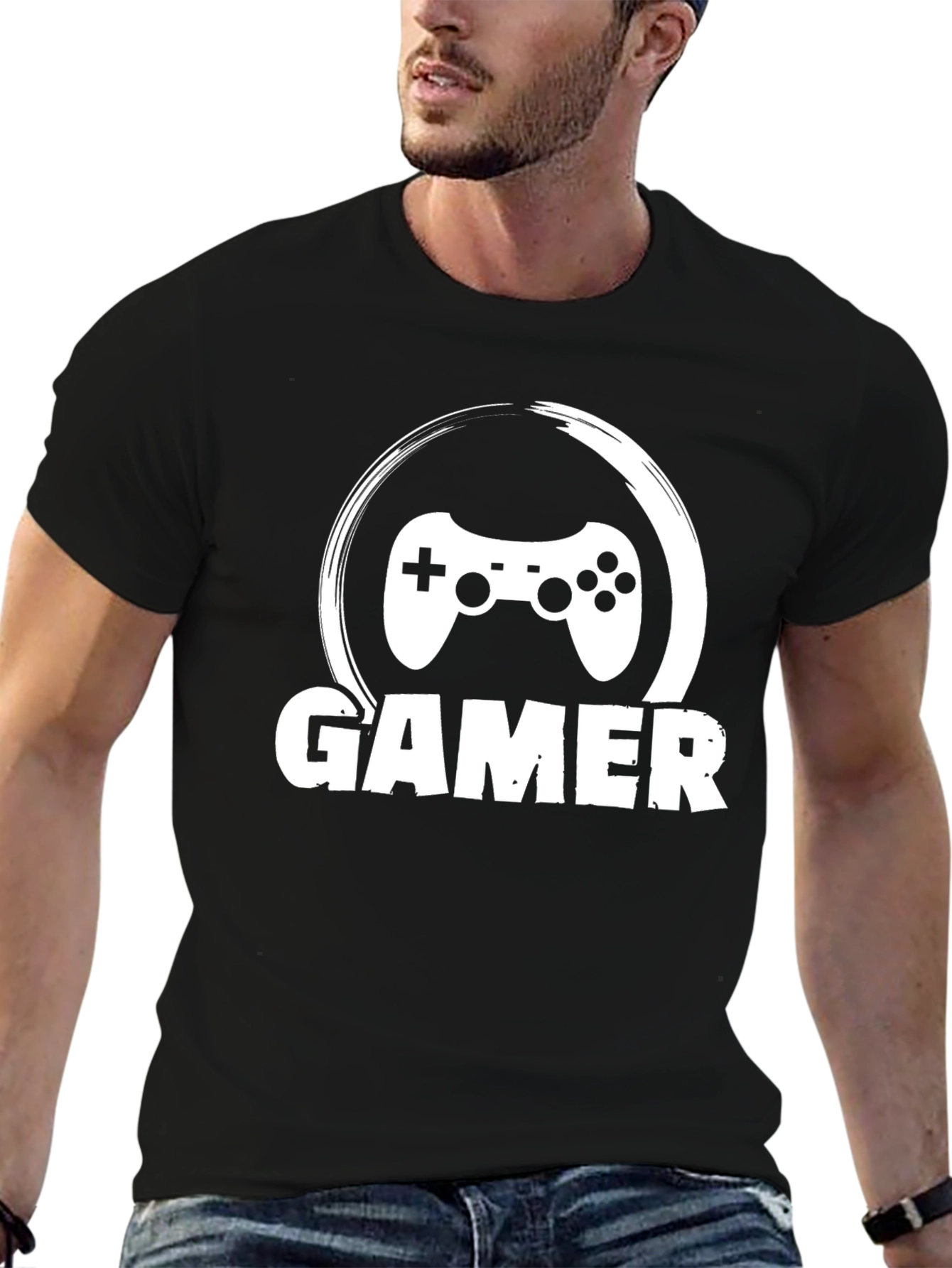 Gamer T-Shirt - Black Cotton Blend Gaming Tee
