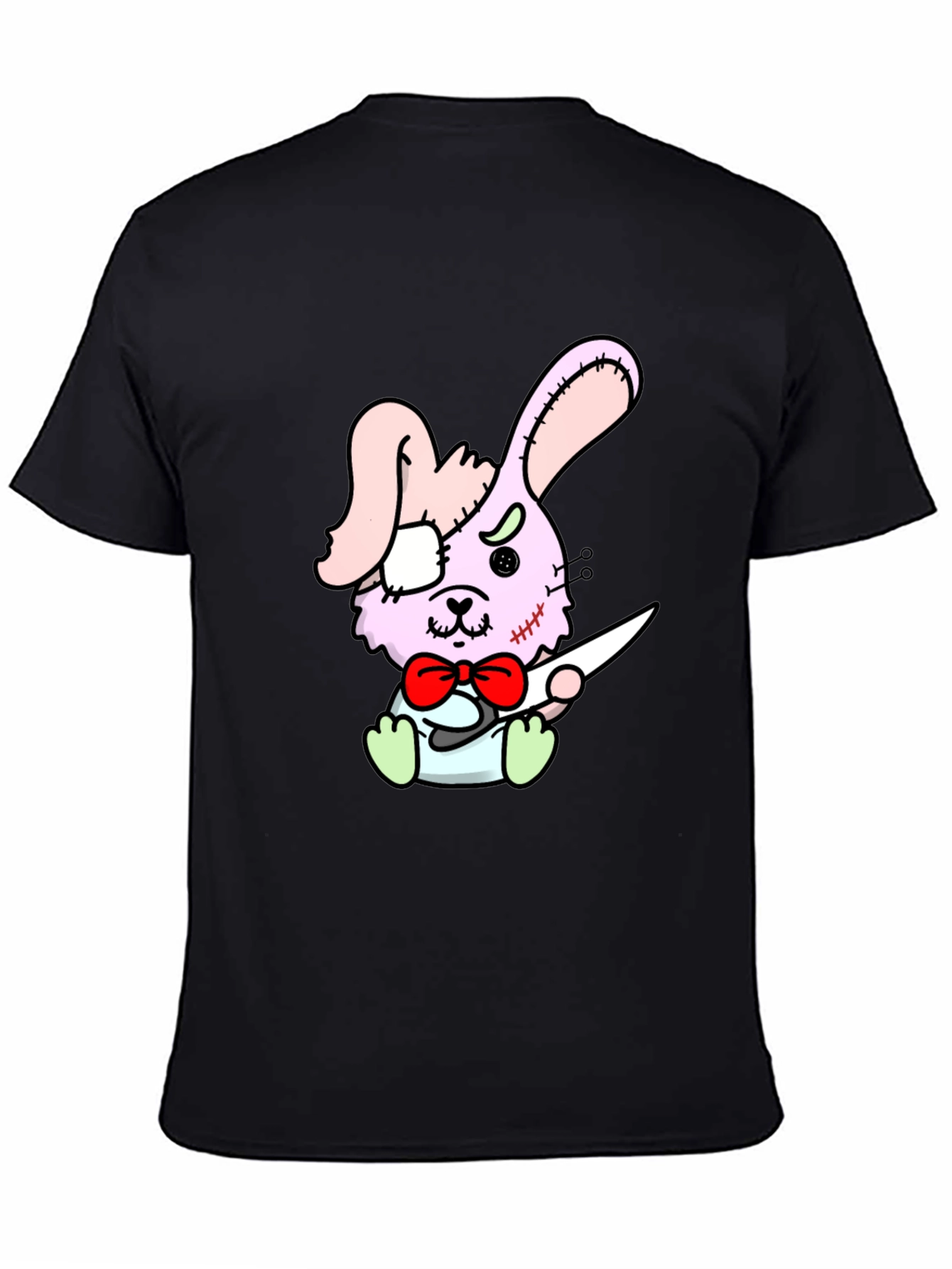 Zombie Bunny Graphic Tee - Black Casual Shirt