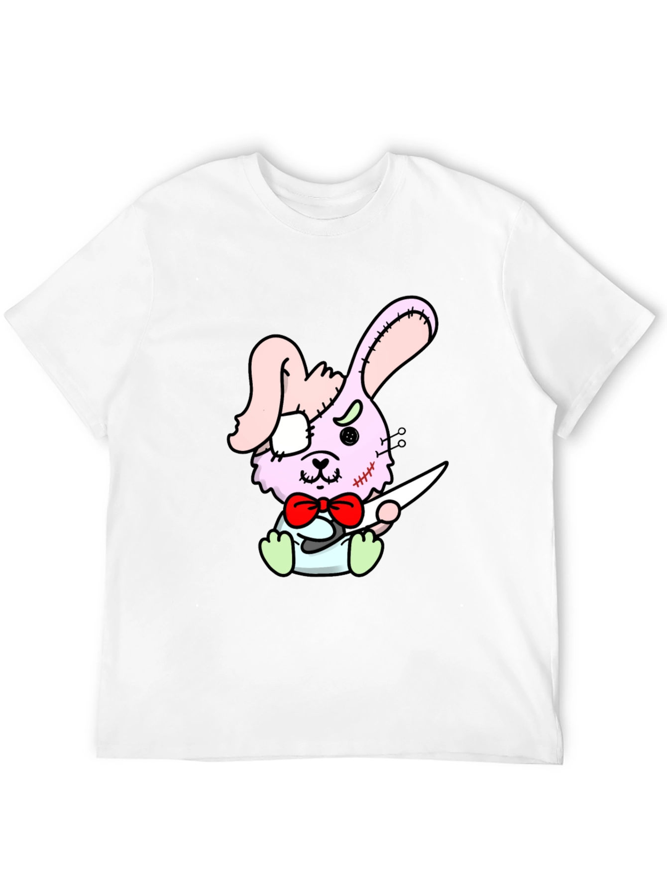 Zombie Bunny Graphic Tee - Black Casual Shirt