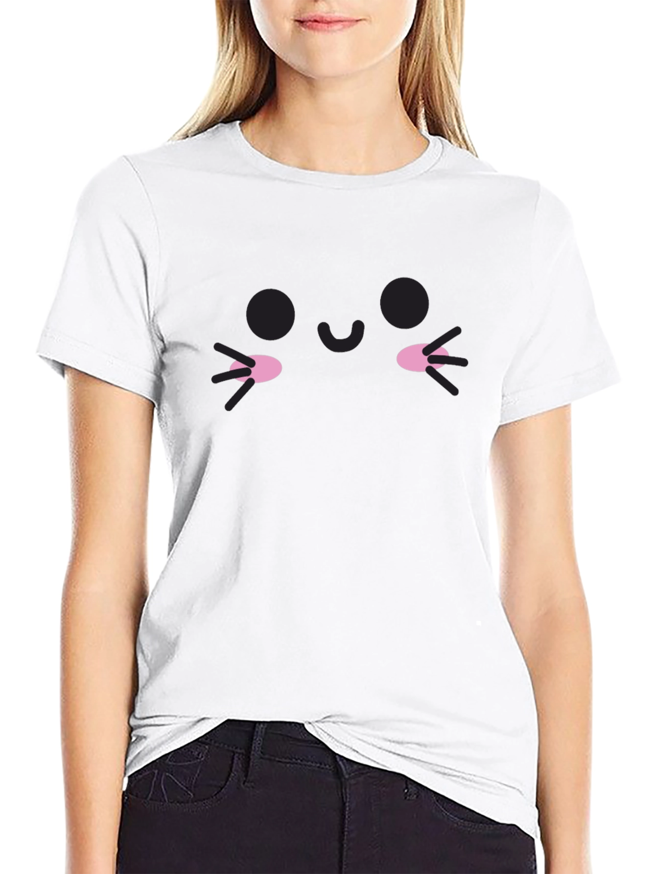 Kawaii Face Black Tee