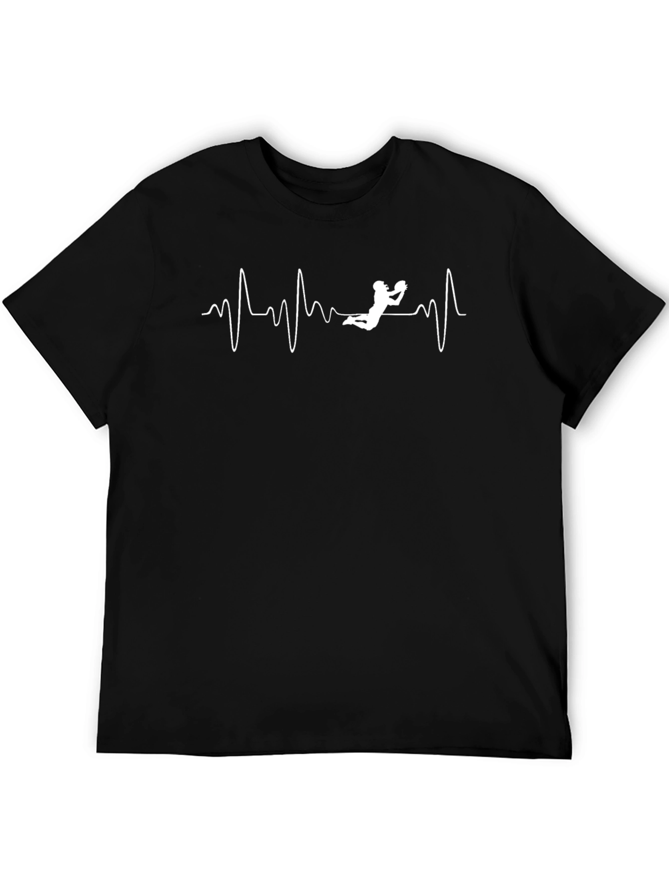 Rugby Heartbeat Graphic T-Shirt - Black