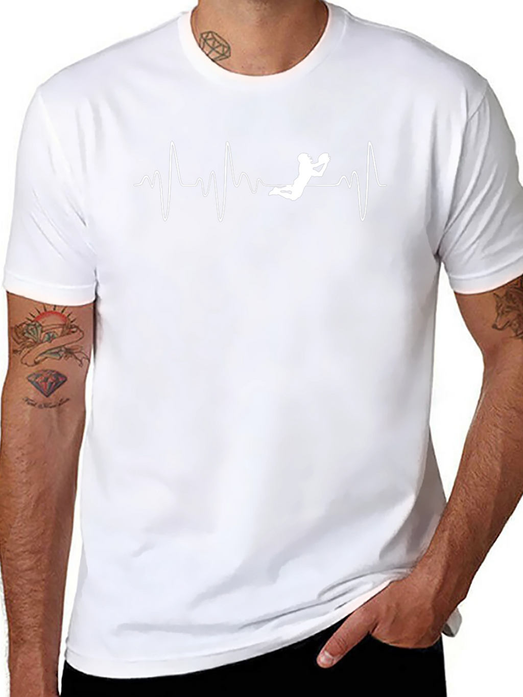 Rugby Heartbeat Graphic T-Shirt - Black