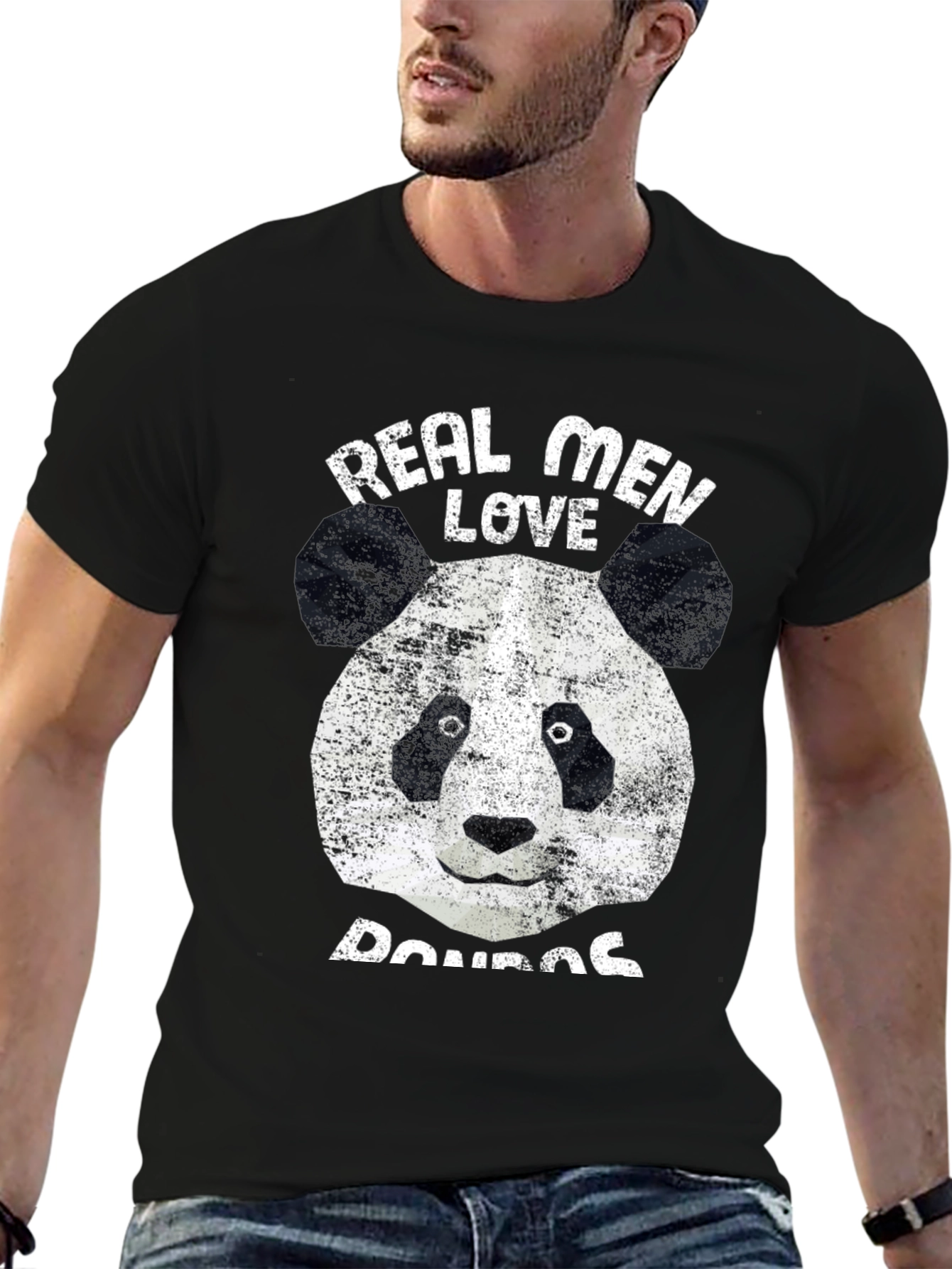 Real Men Love Pandas T-Shirt Black
