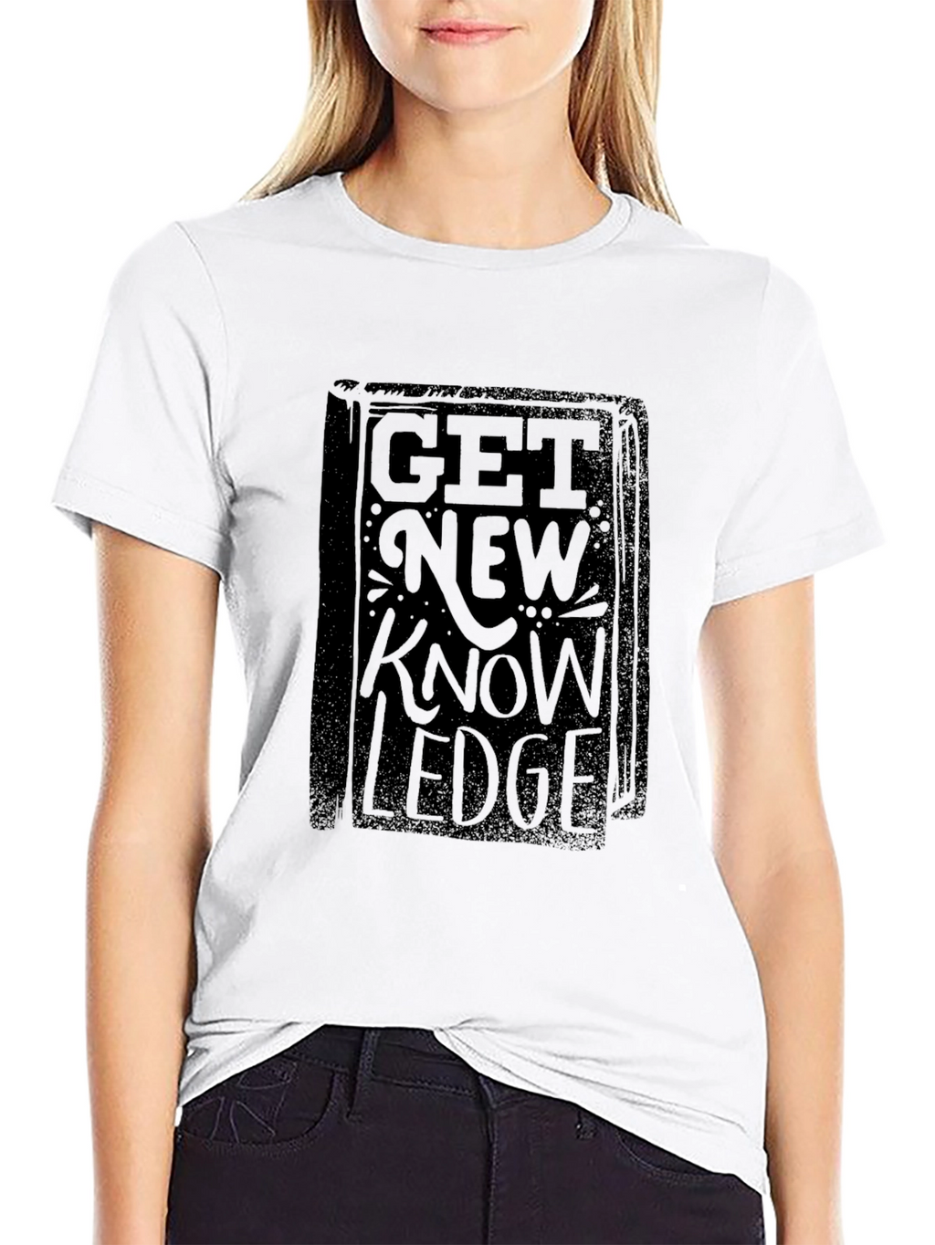 Get New Knowledge Black Graphic Tee
