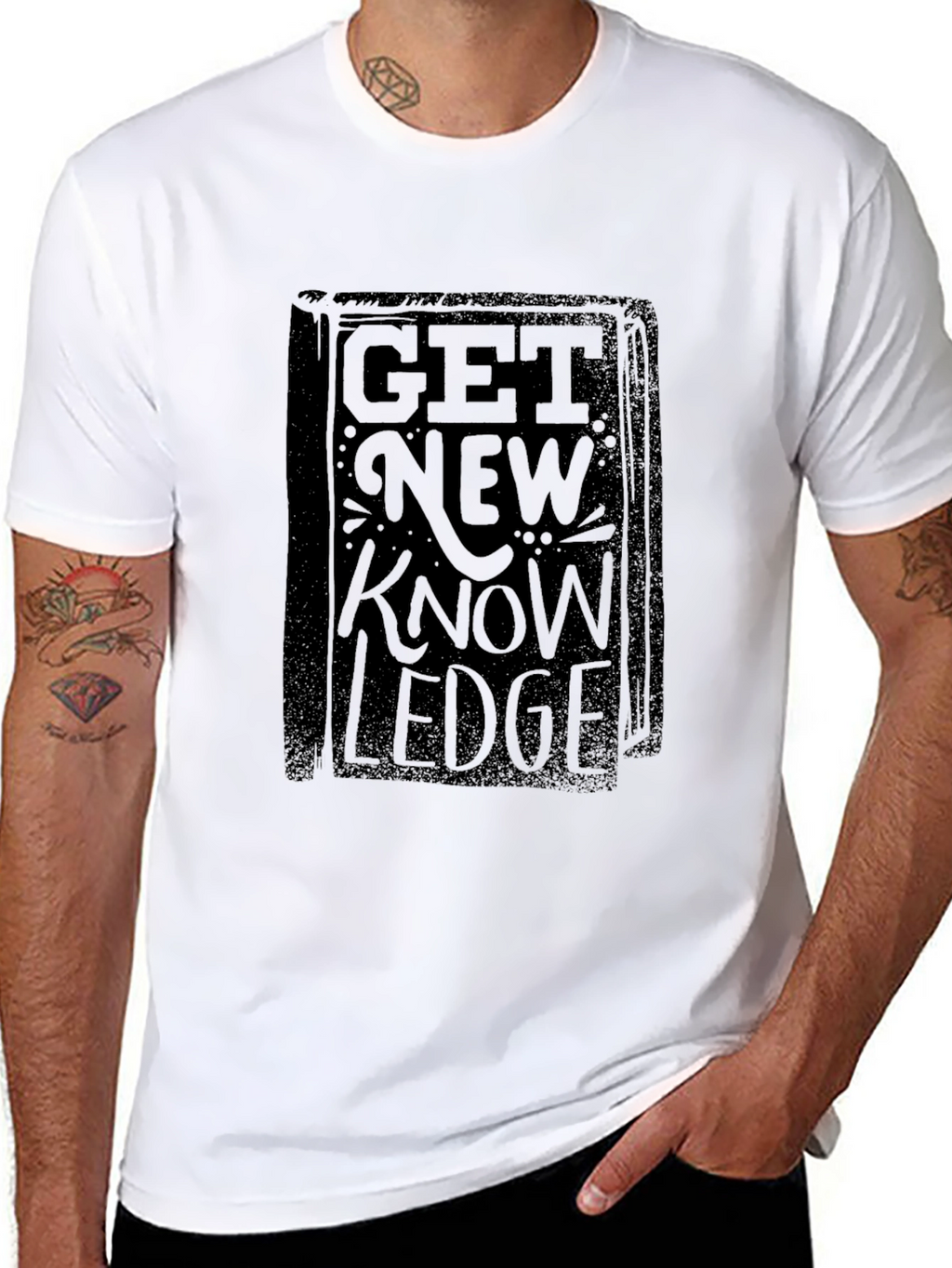 Get New Knowledge Black Graphic Tee