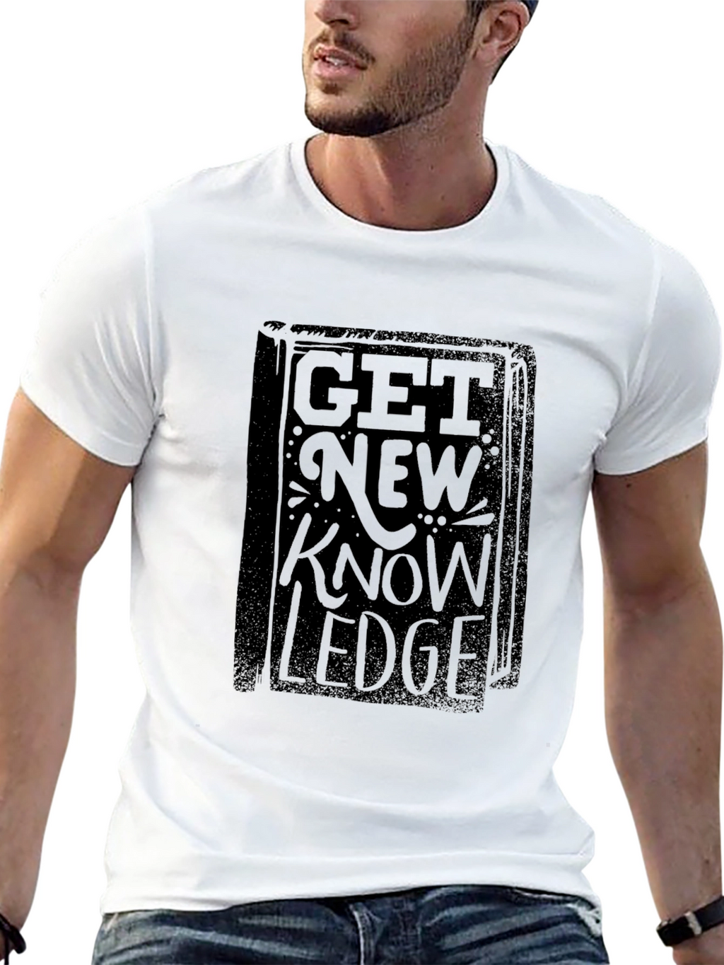 Get New Knowledge Black Graphic Tee