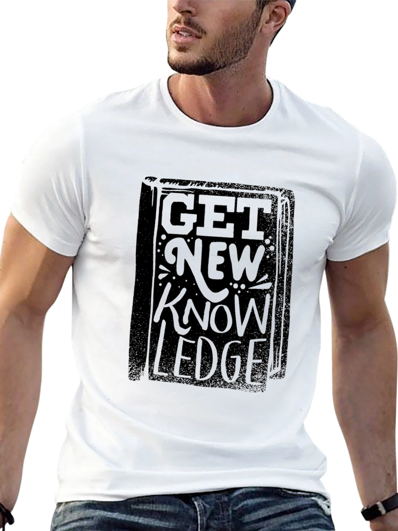 Get New Knowledge Black Graphic Tee