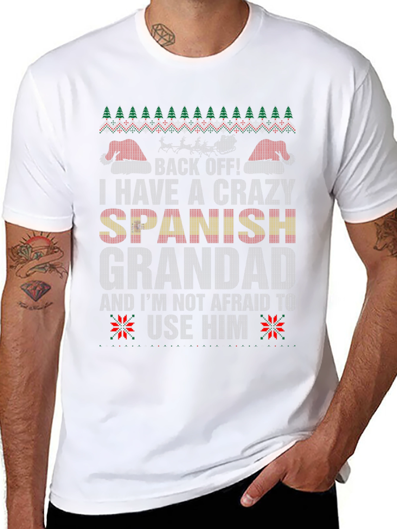 Crazy Spanish Grandad Christmas T-Shirt