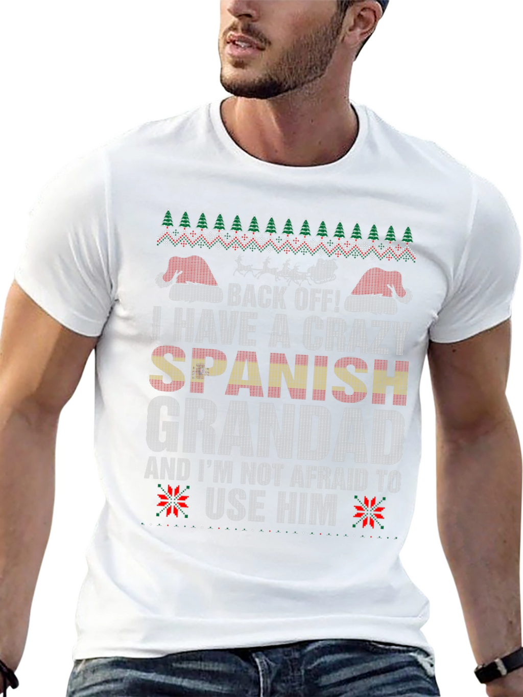 Crazy Spanish Grandad Christmas T-Shirt