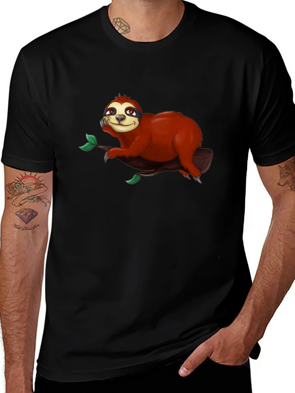 Cute Sloth on Branch Graphic T-Shirt