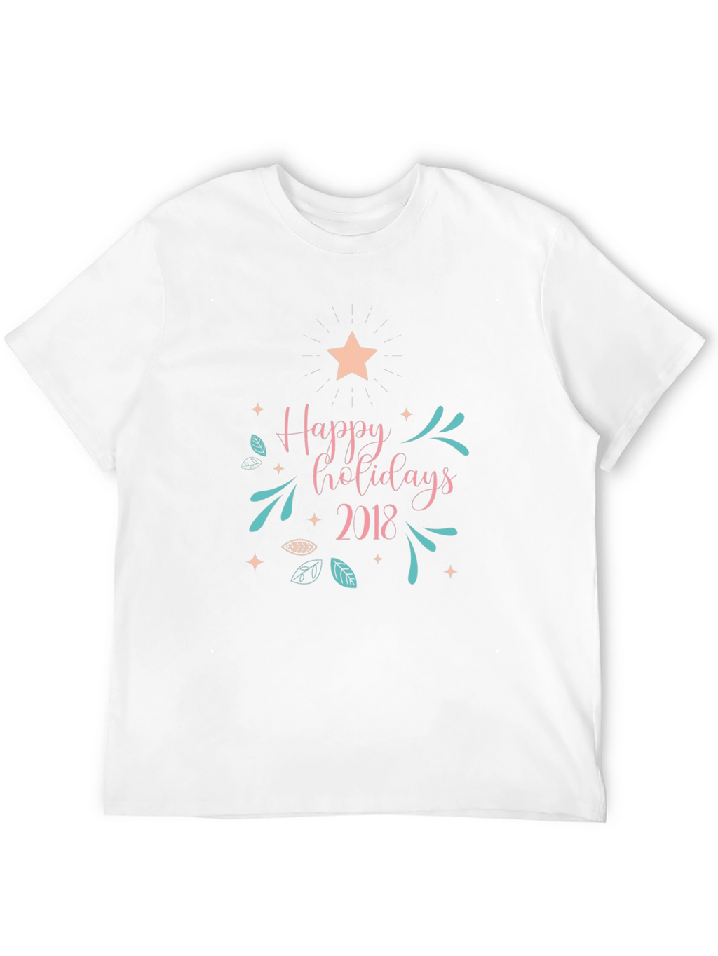Festive Happy Holidays 2018 Black T-Shirt