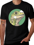 Shaving Lizard Graphic Tee - Funny Animal T-Shirt