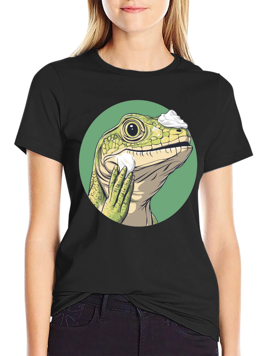 Shaving Lizard Graphic Tee - Funny Animal T-Shirt
