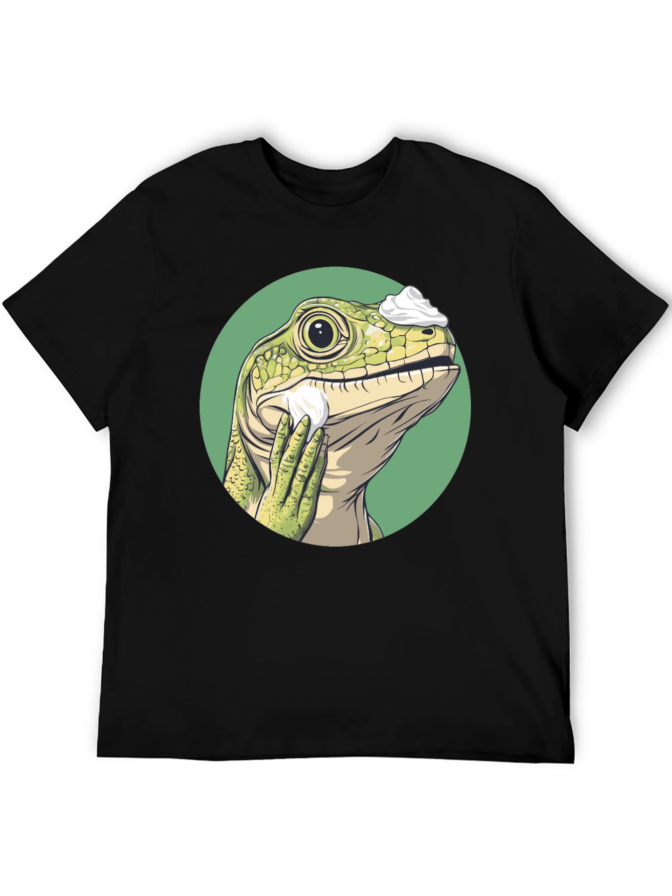 Shaving Lizard Graphic Tee - Funny Animal T-Shirt