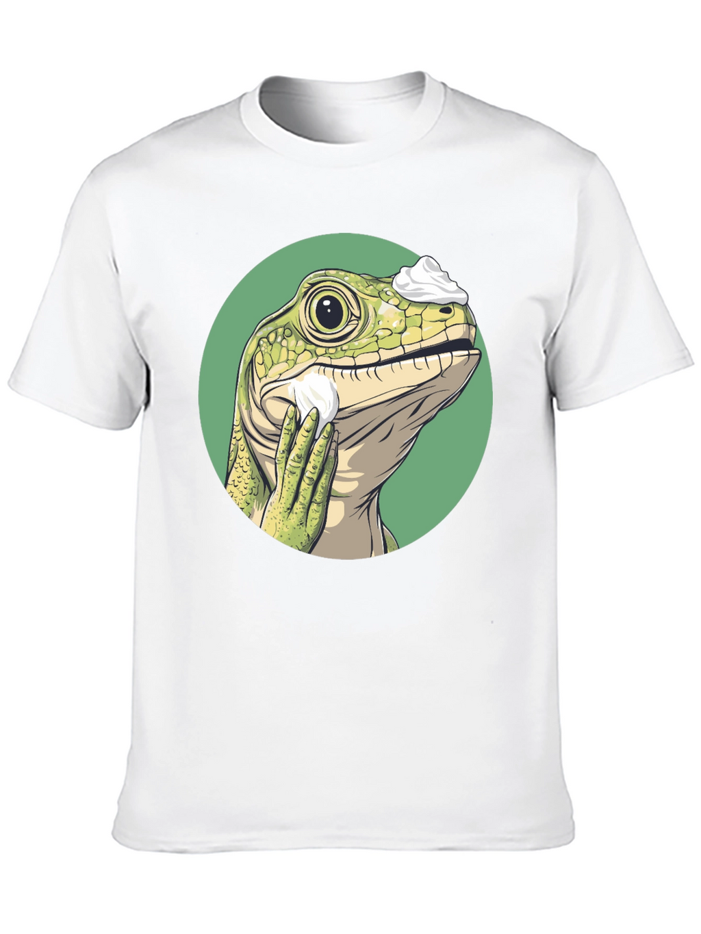 Shaving Lizard Graphic Tee - Funny Animal T-Shirt