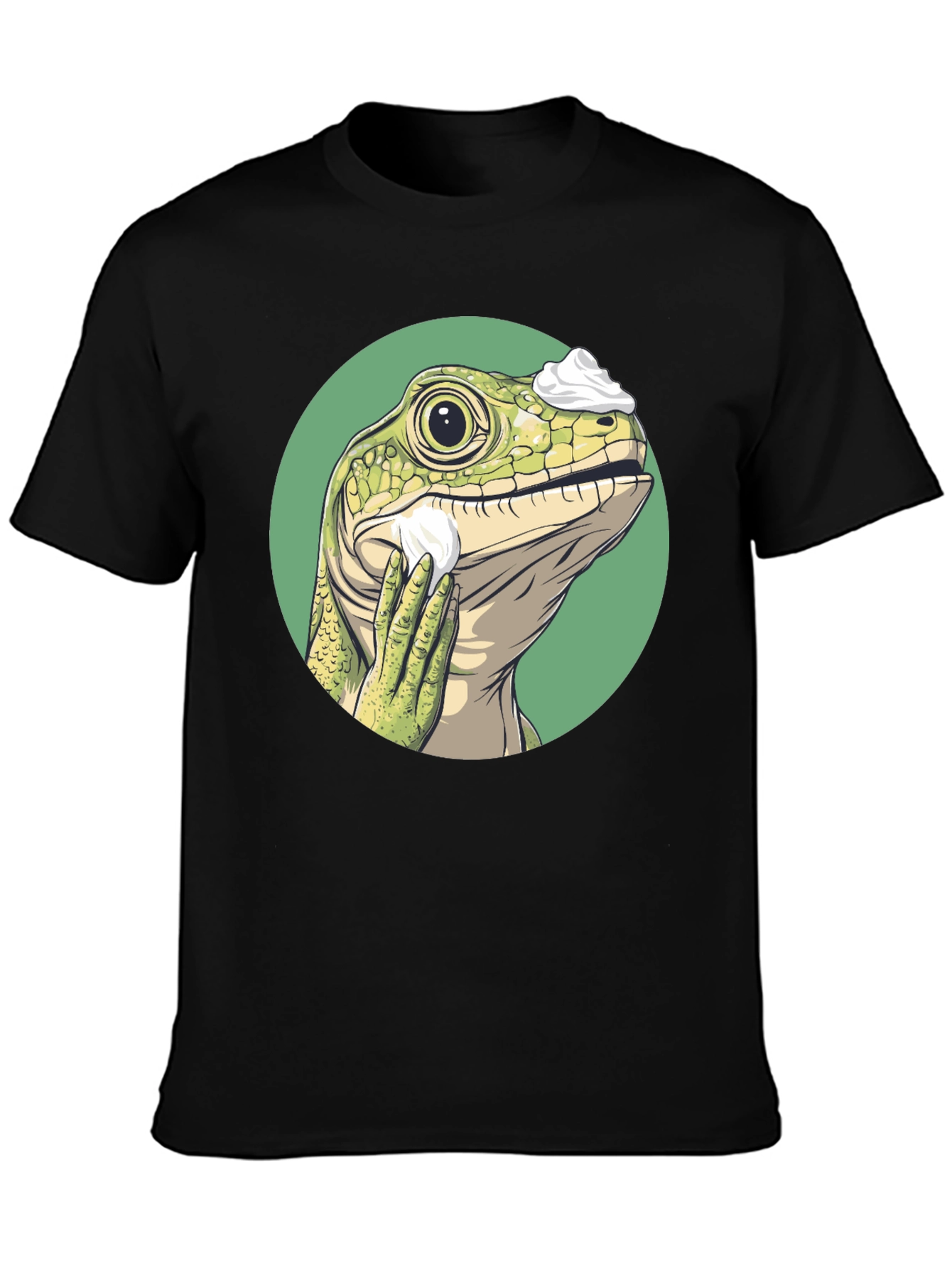 Shaving Lizard Graphic Tee - Funny Animal T-Shirt