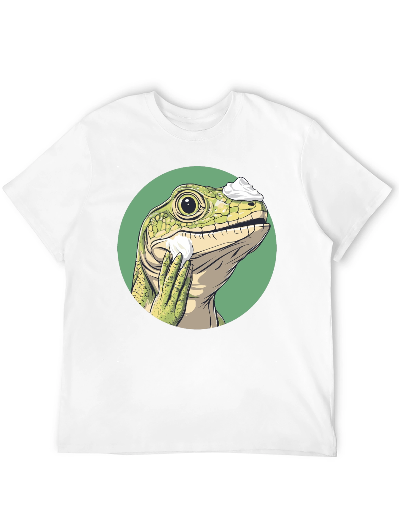 Shaving Lizard Graphic Tee - Funny Animal T-Shirt