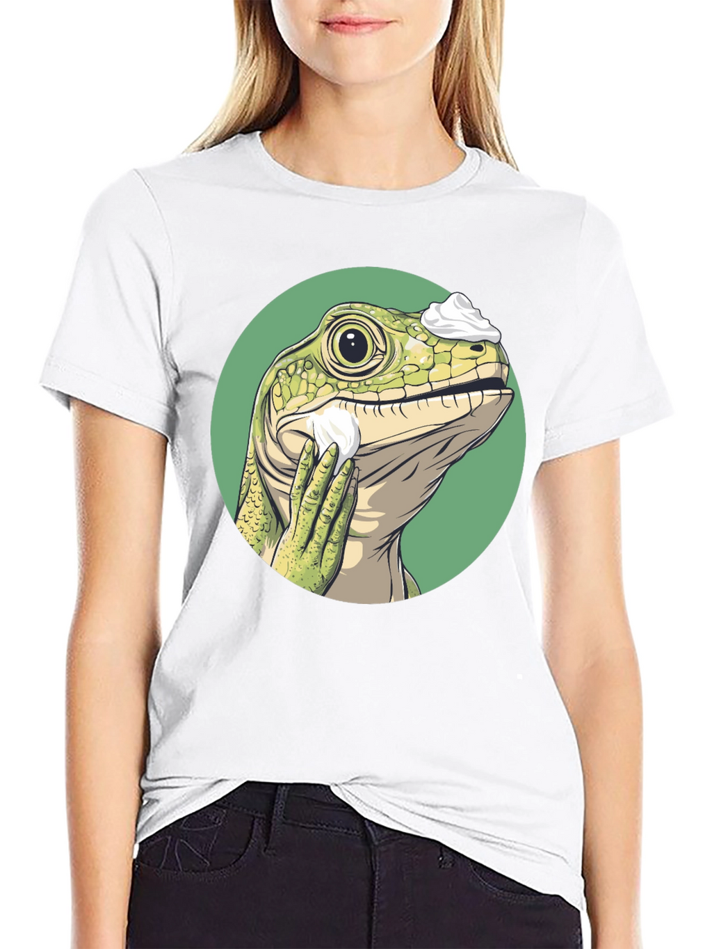 Shaving Lizard Graphic Tee - Funny Animal T-Shirt