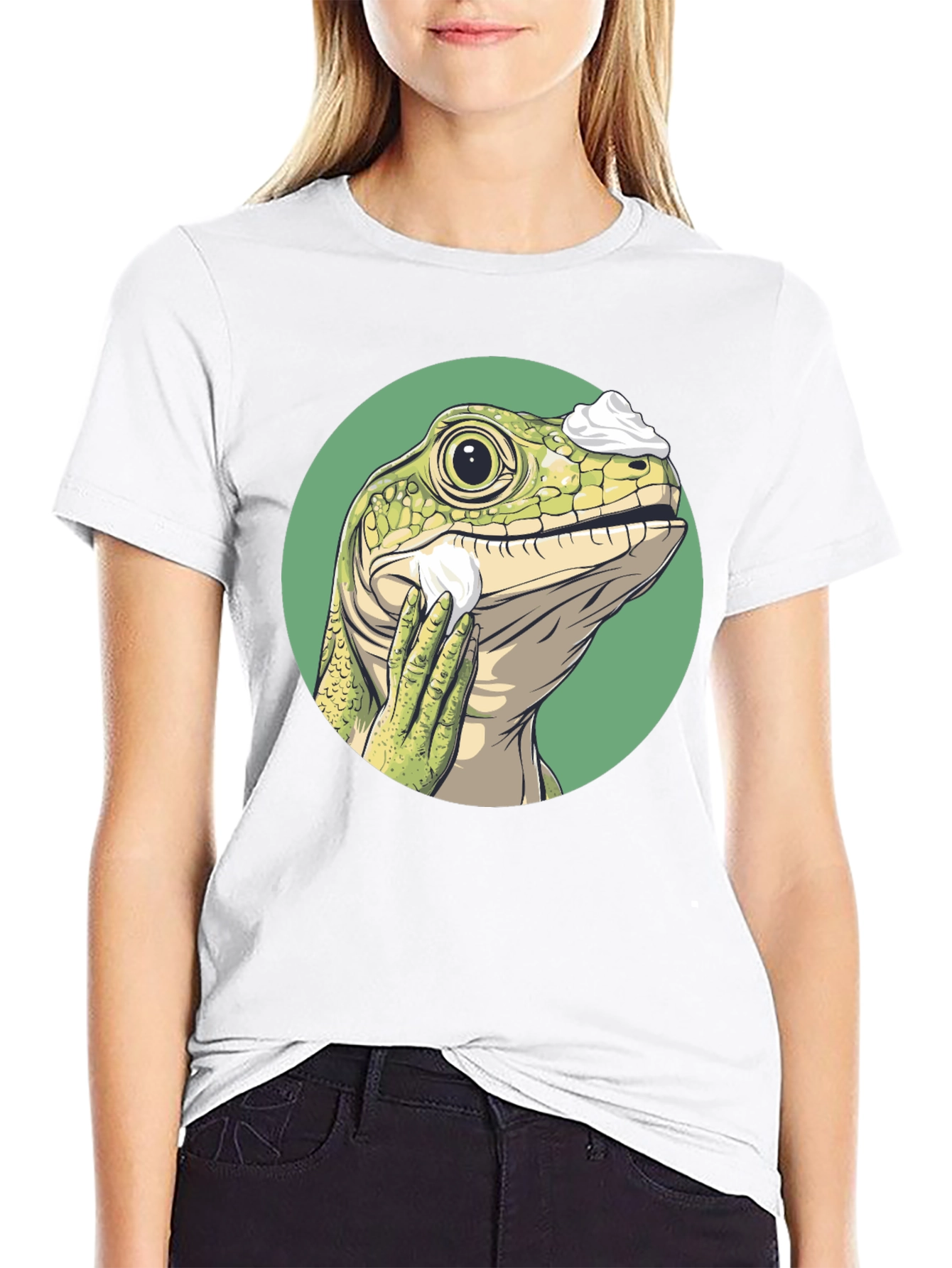 Shaving Lizard Graphic Tee - Funny Animal T-Shirt