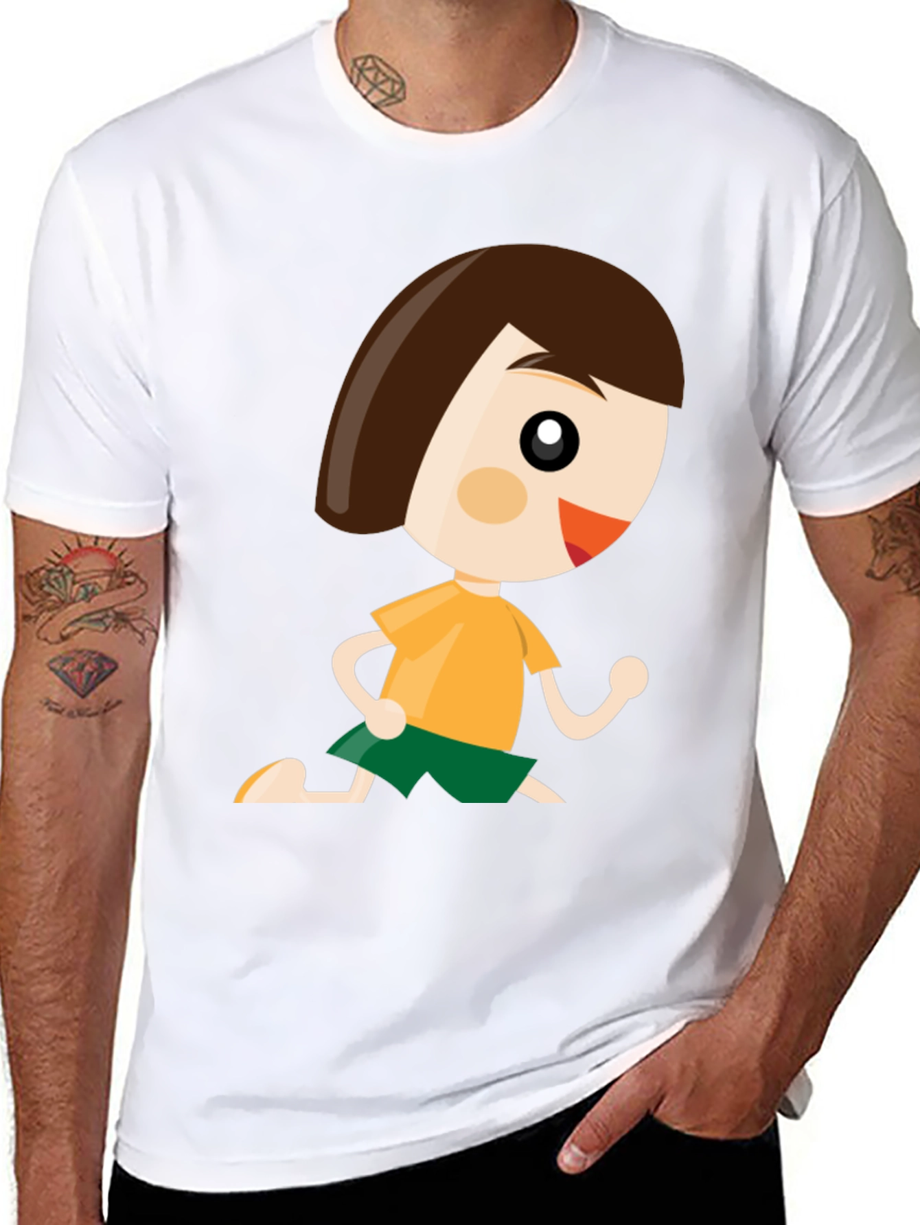 Cartoon Boy Graphic Tee - Fun Casual Wear