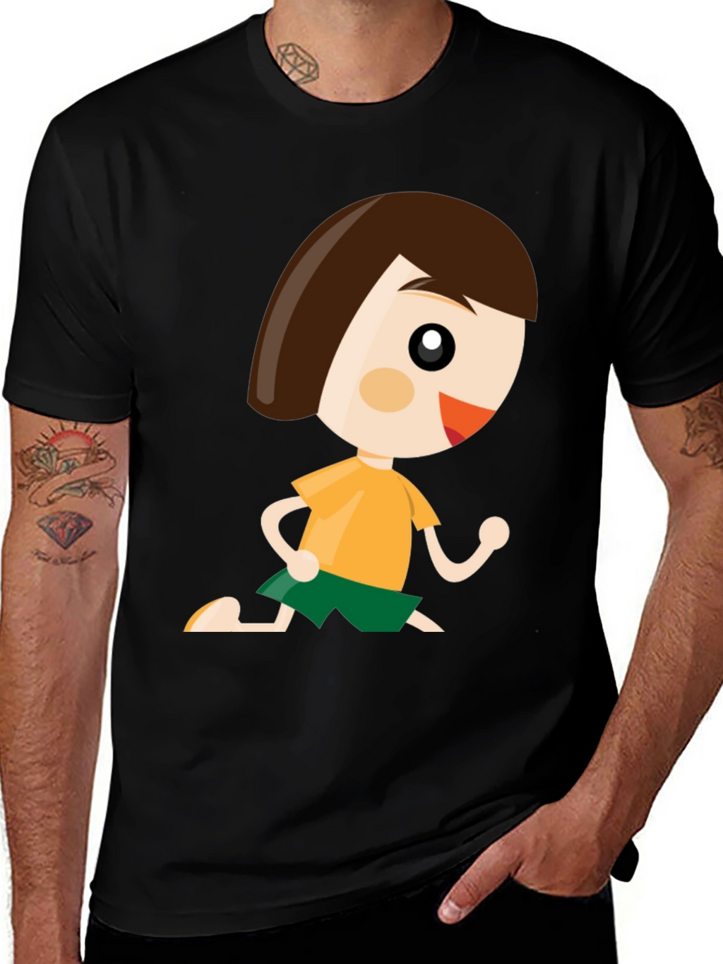 Cartoon Boy Graphic Tee - Fun Casual Wear